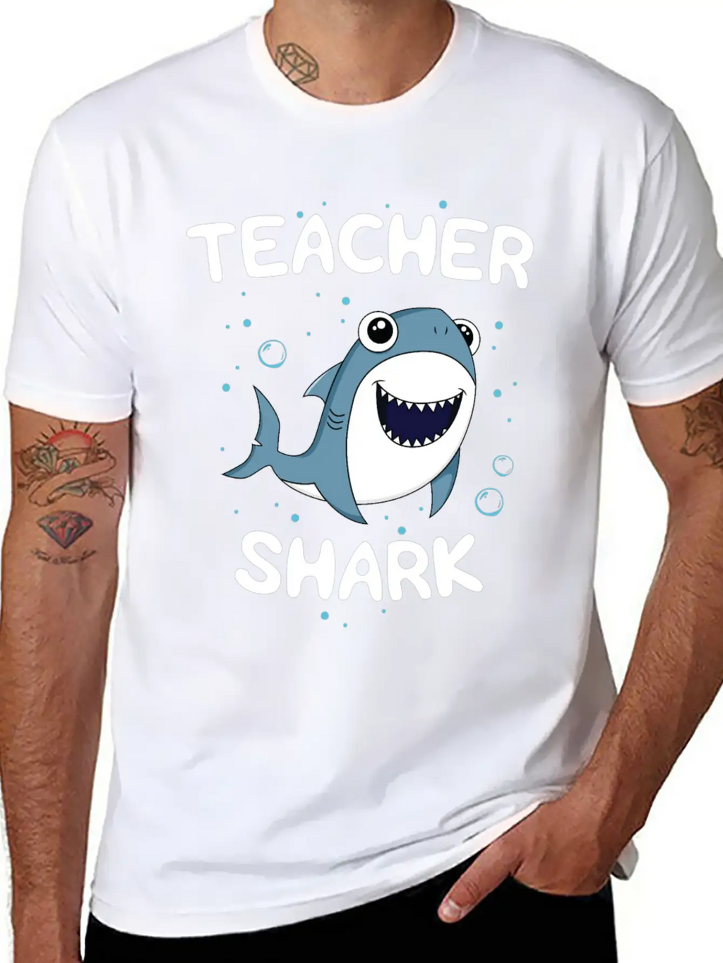 Teacher Shark TShirt Teaching Gift Back To School Unisex Casual T-Shirt – Clean Design For Daily Comfort