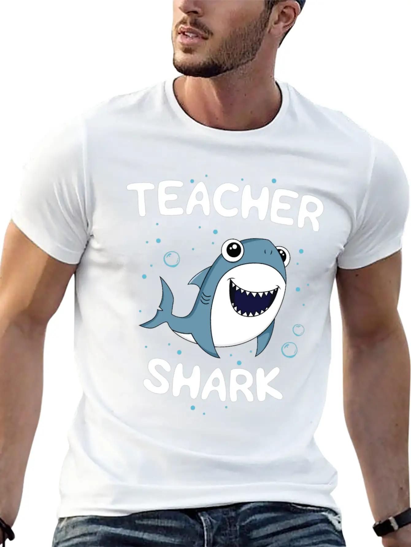 Teacher Shark TShirt Teaching Gift Back To School Unisex Casual T-Shirt – Clean Design For Daily Comfort