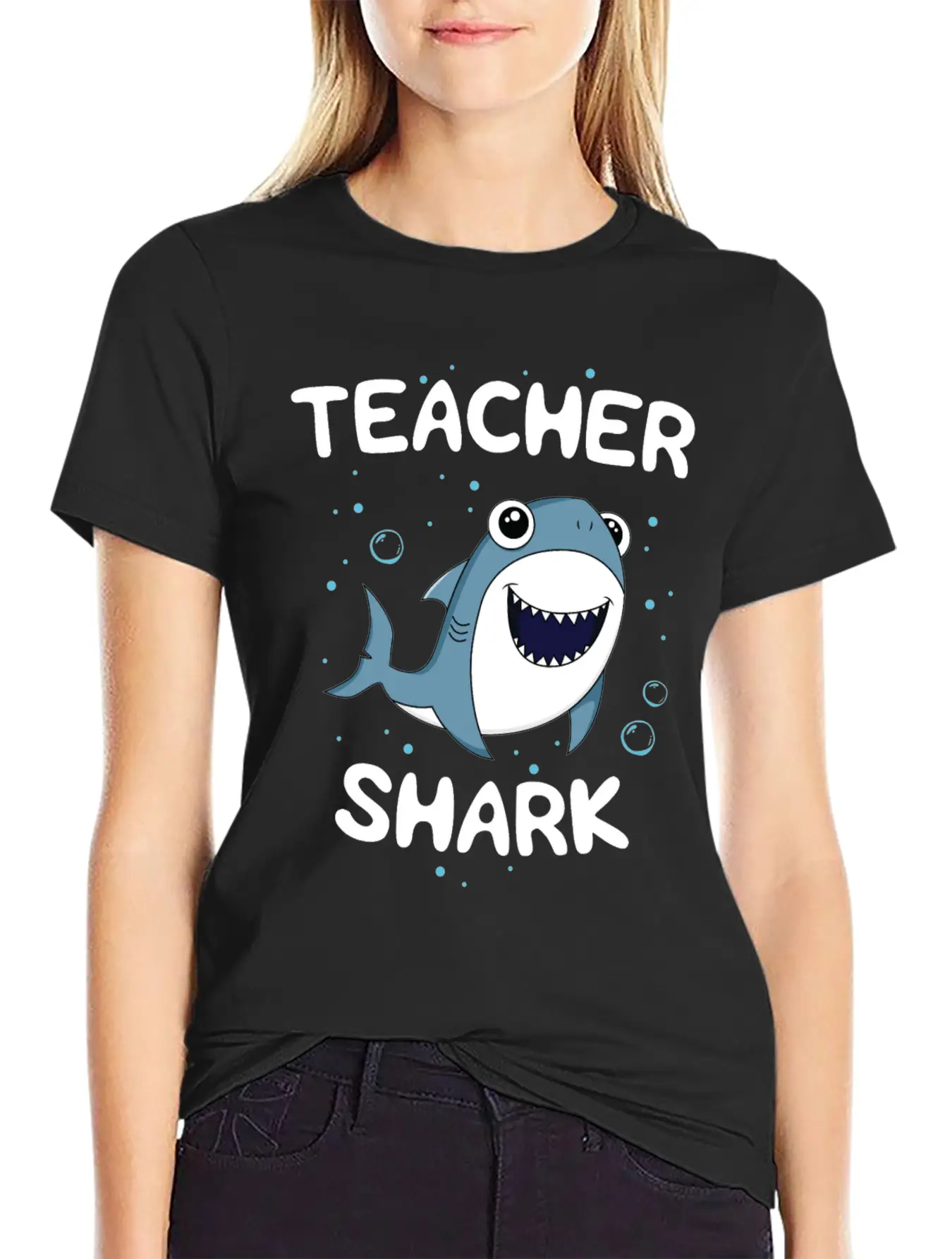 Teacher Shark TShirt Teaching Gift Back To School Unisex Casual T-Shirt – Clean Design For Daily Comfort