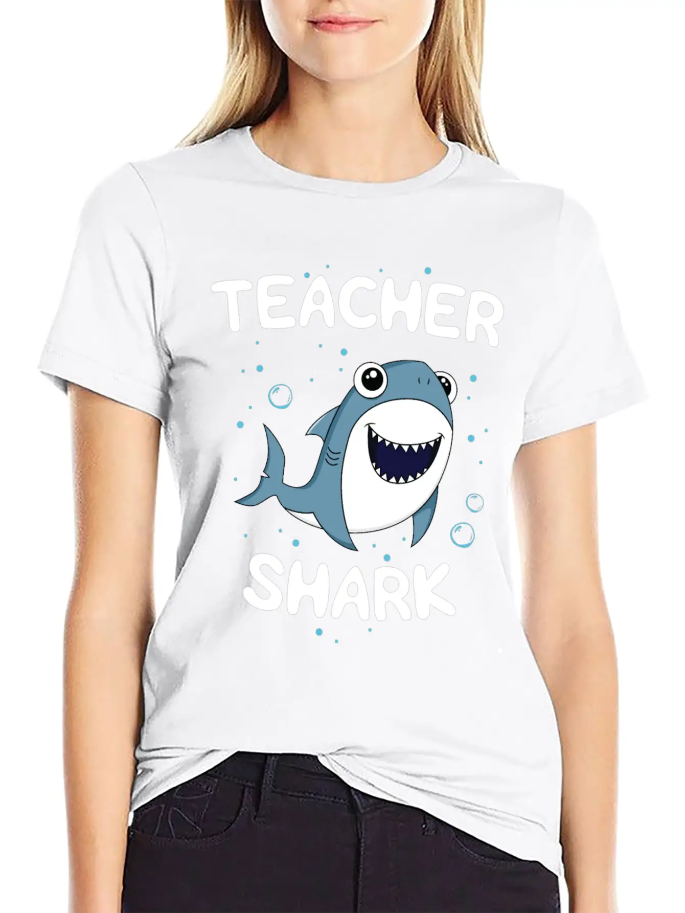 Teacher Shark TShirt Teaching Gift Back To School Unisex Casual T-Shirt – Clean Design For Daily Comfort