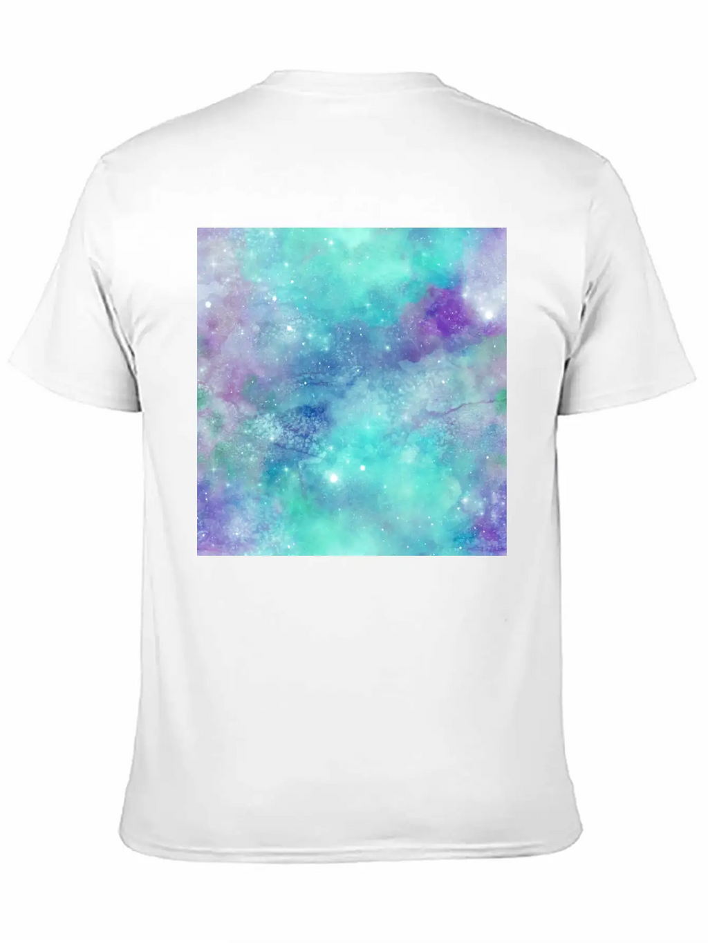 Teal Galaxy Painting Breathable Soft Cotton T-Shirt – Timeless Casual Look