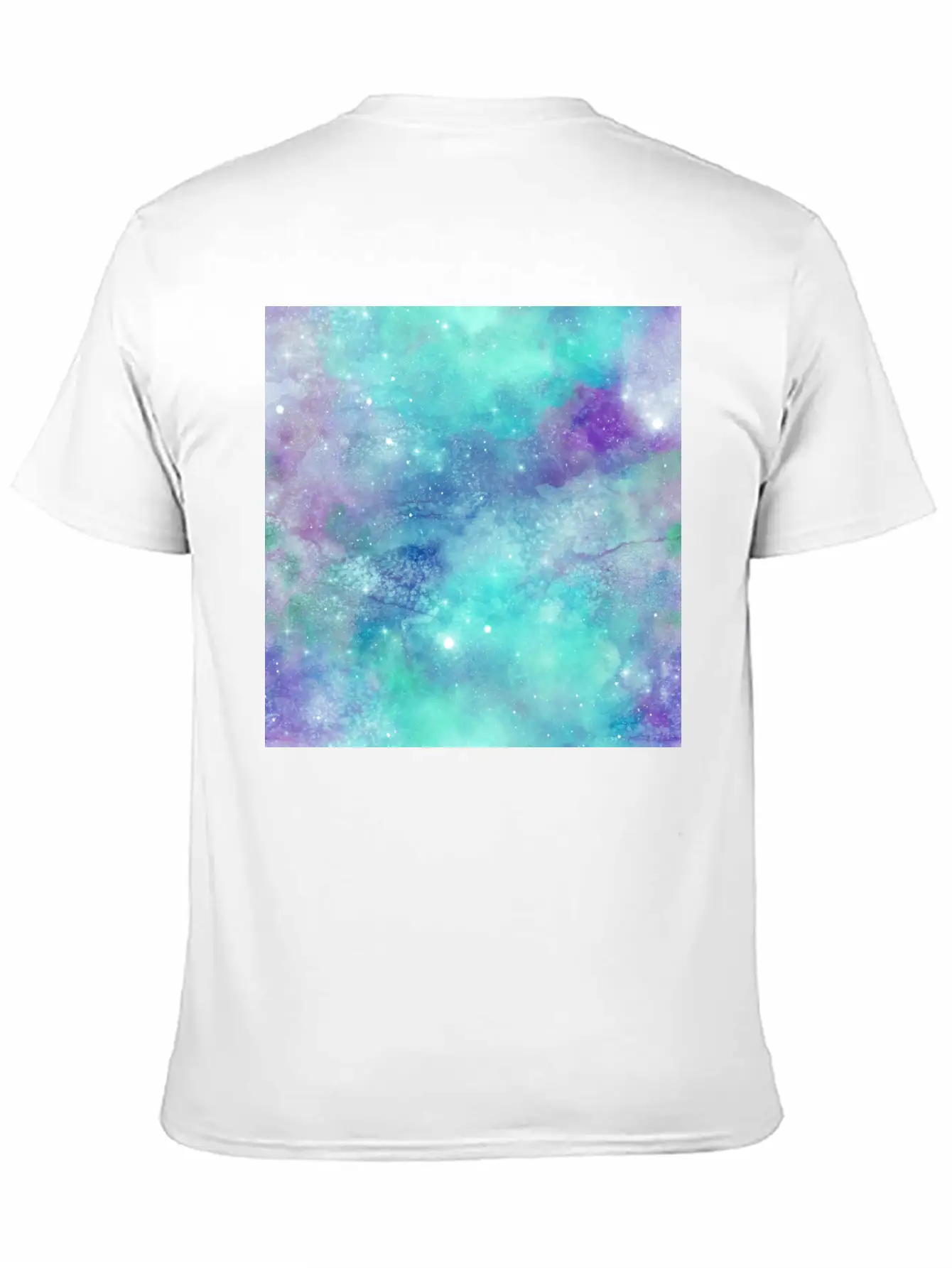 Teal Galaxy Painting Breathable Soft Cotton T-Shirt – Timeless Casual Look