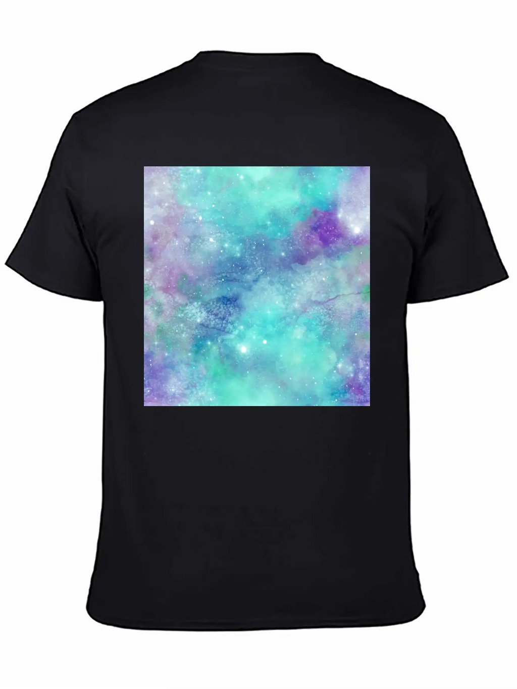 Teal Galaxy Painting Breathable Soft Cotton T-Shirt – Timeless Casual Look