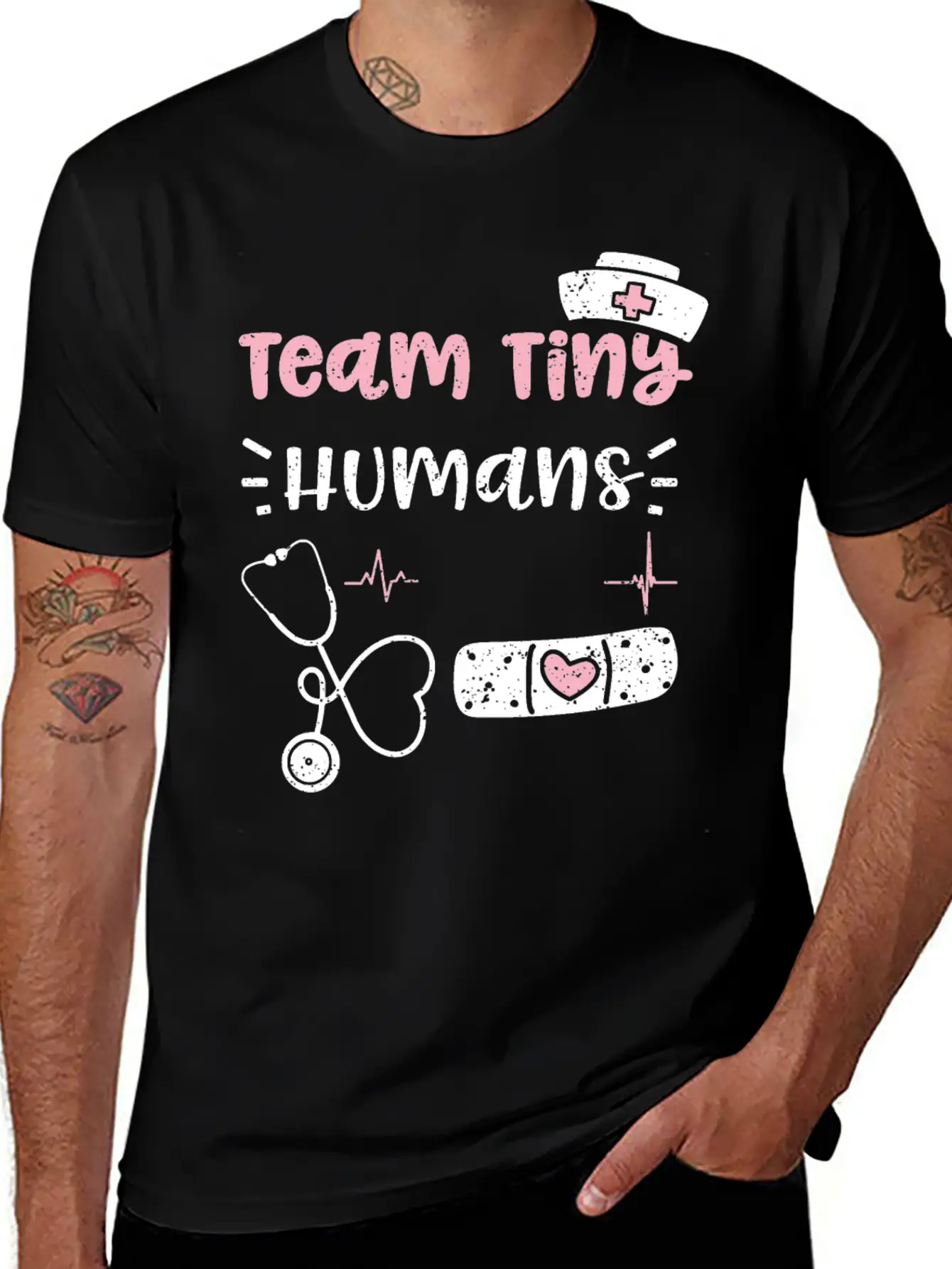 Team Tiny Humans - Nurse Unisex Casual T-Shirt – Clean Design For Daily Comfort