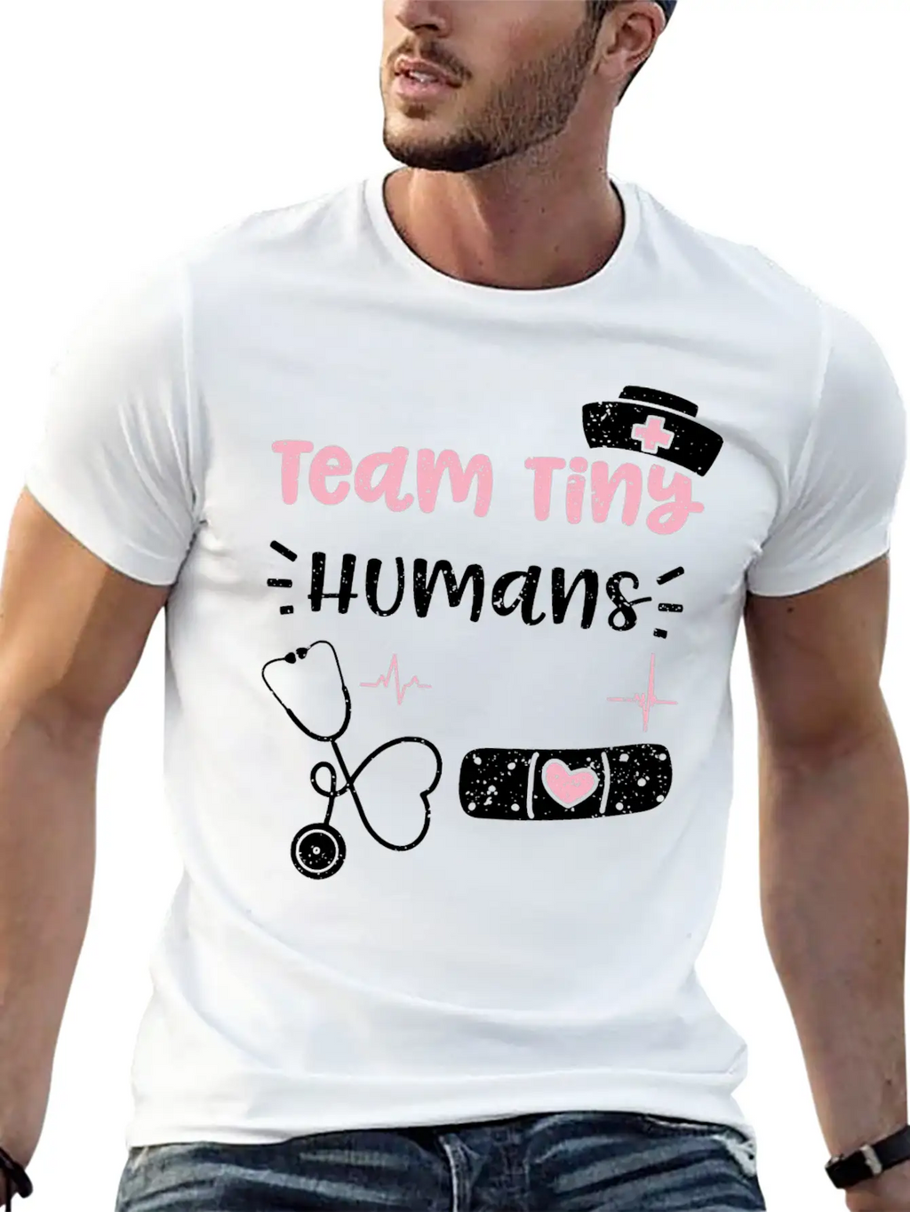 Team Tiny Humans - Nurse Unisex Casual T-Shirt – Clean Design For Daily Comfort