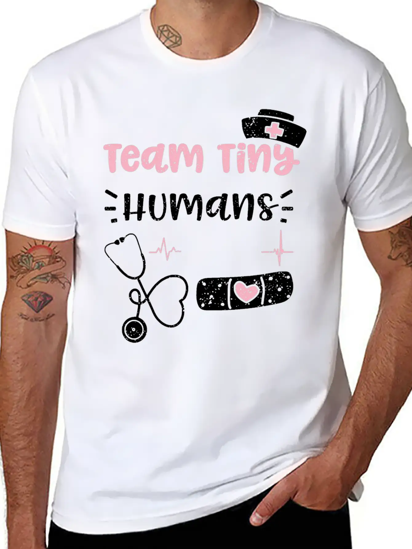 Team Tiny Humans - Nurse Unisex Casual T-Shirt – Clean Design For Daily Comfort