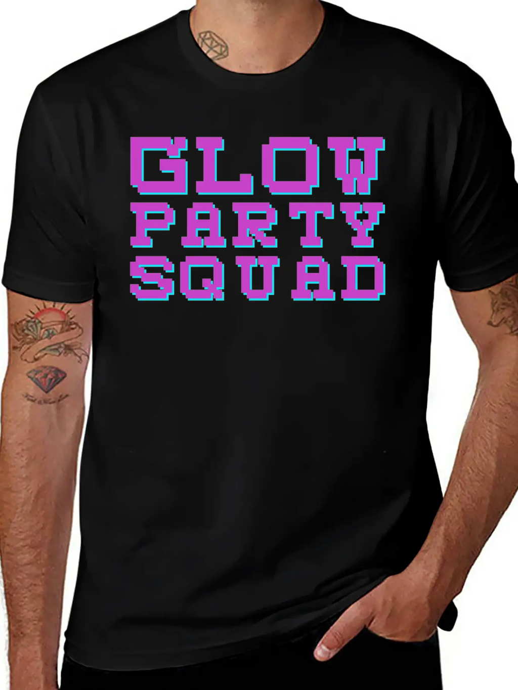 Techno EDM Glow Party Squad Essential Cotton Tee For Daily Outfits – Unisex Style