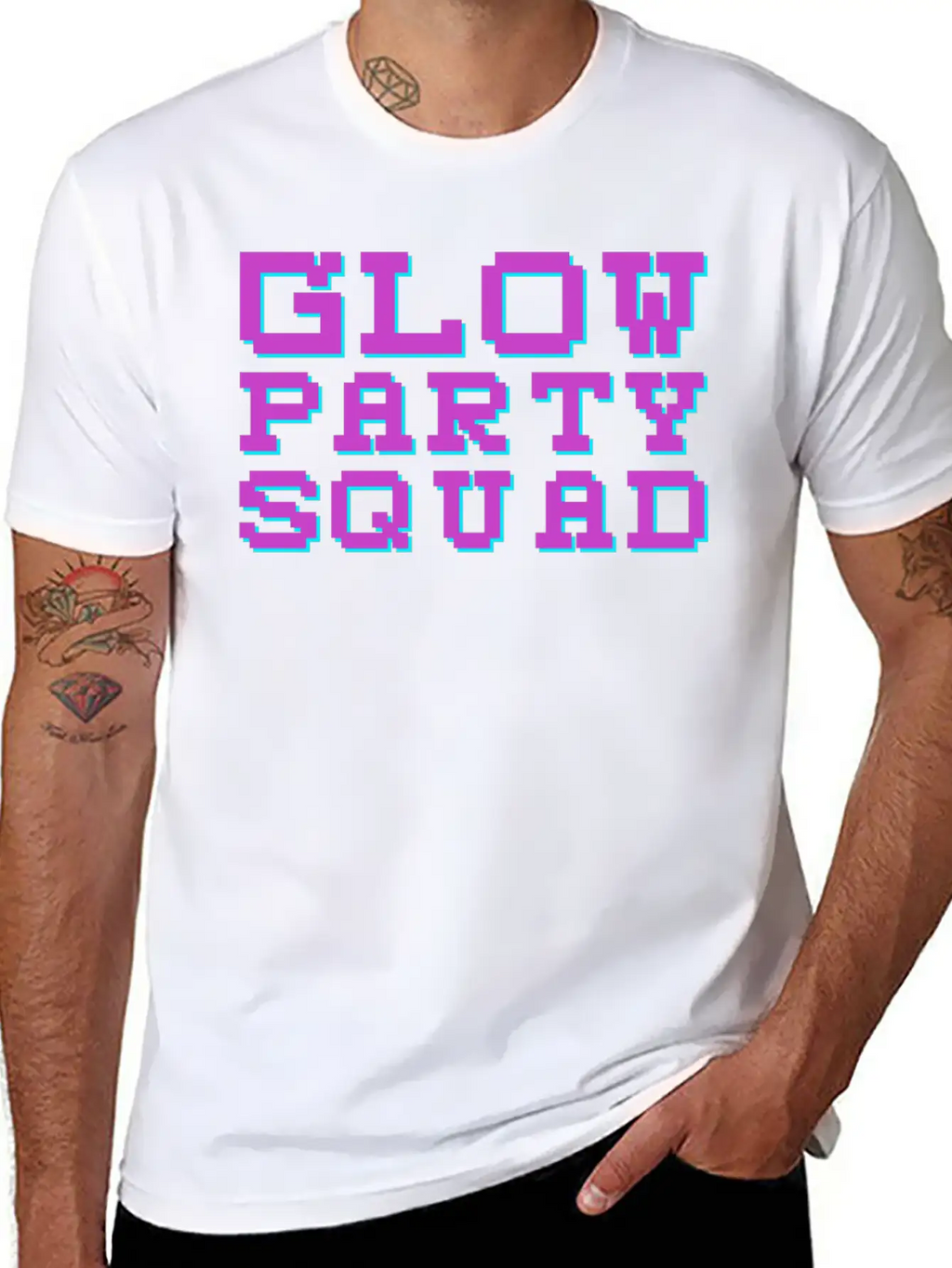 Techno EDM Glow Party Squad Essential Cotton Tee For Daily Outfits – Unisex Style