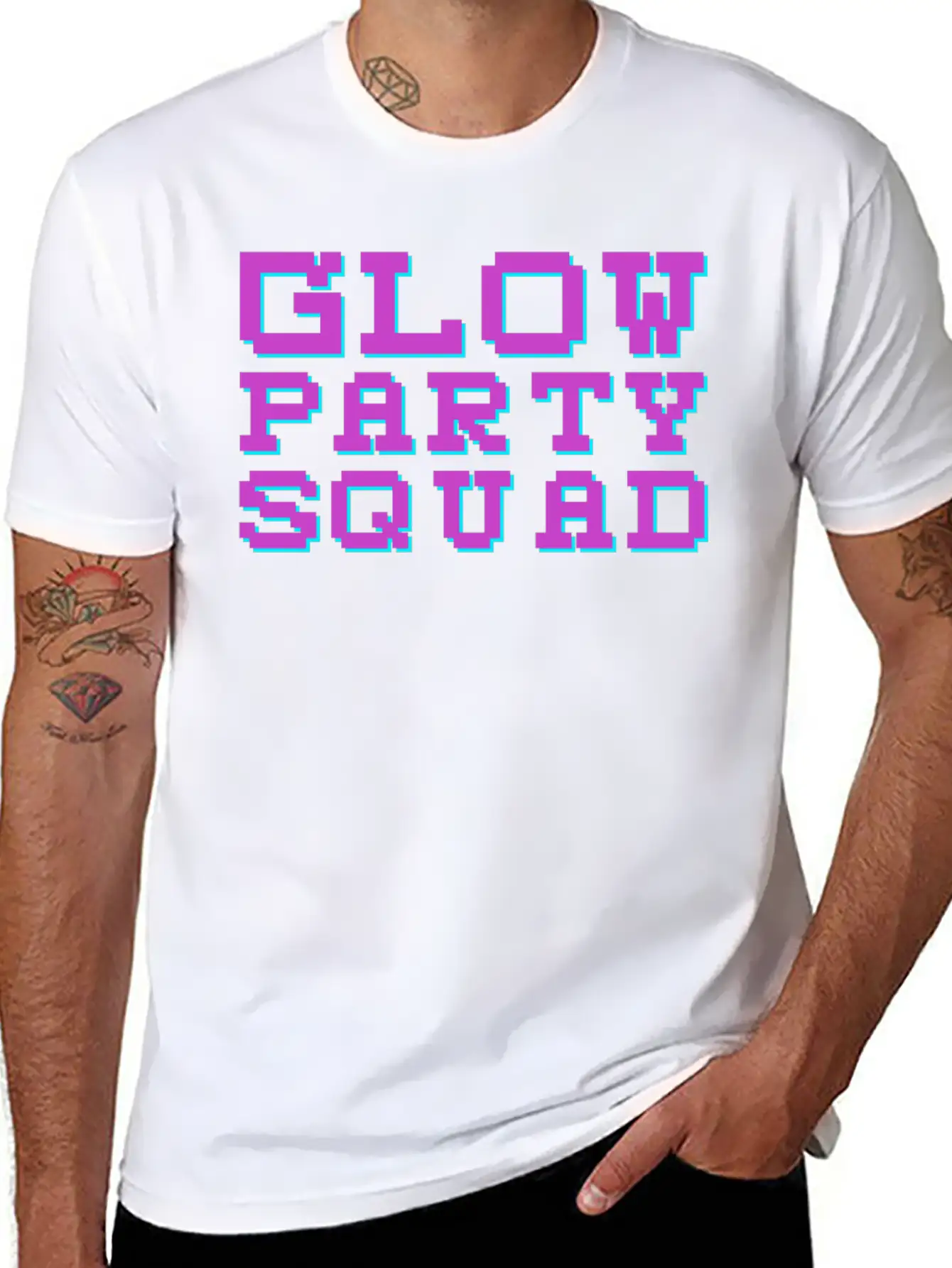 Techno EDM Glow Party Squad Essential Cotton Tee For Daily Outfits – Unisex Style