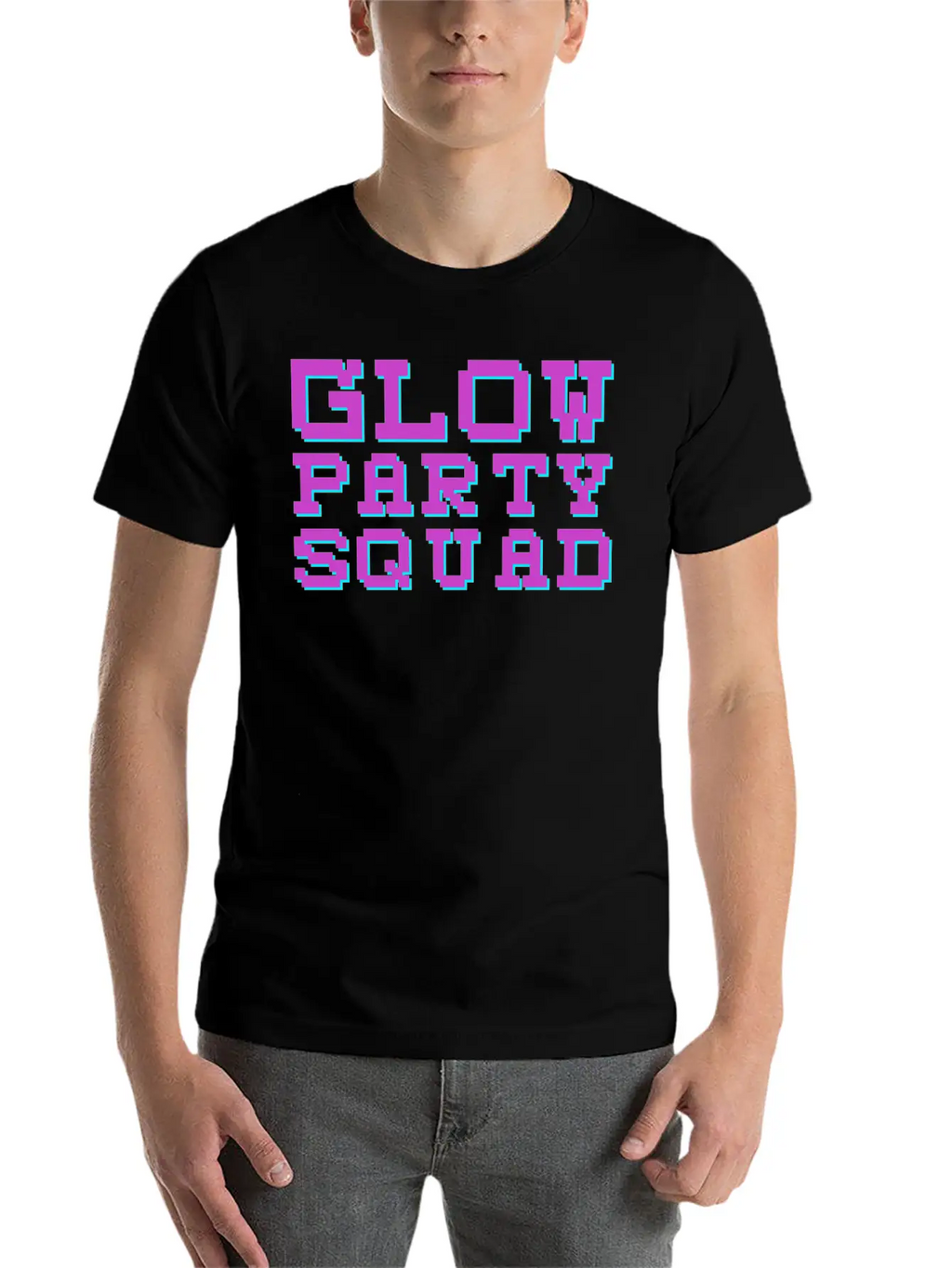 Techno EDM Glow Party Squad Essential Cotton Tee For Daily Outfits – Unisex Style