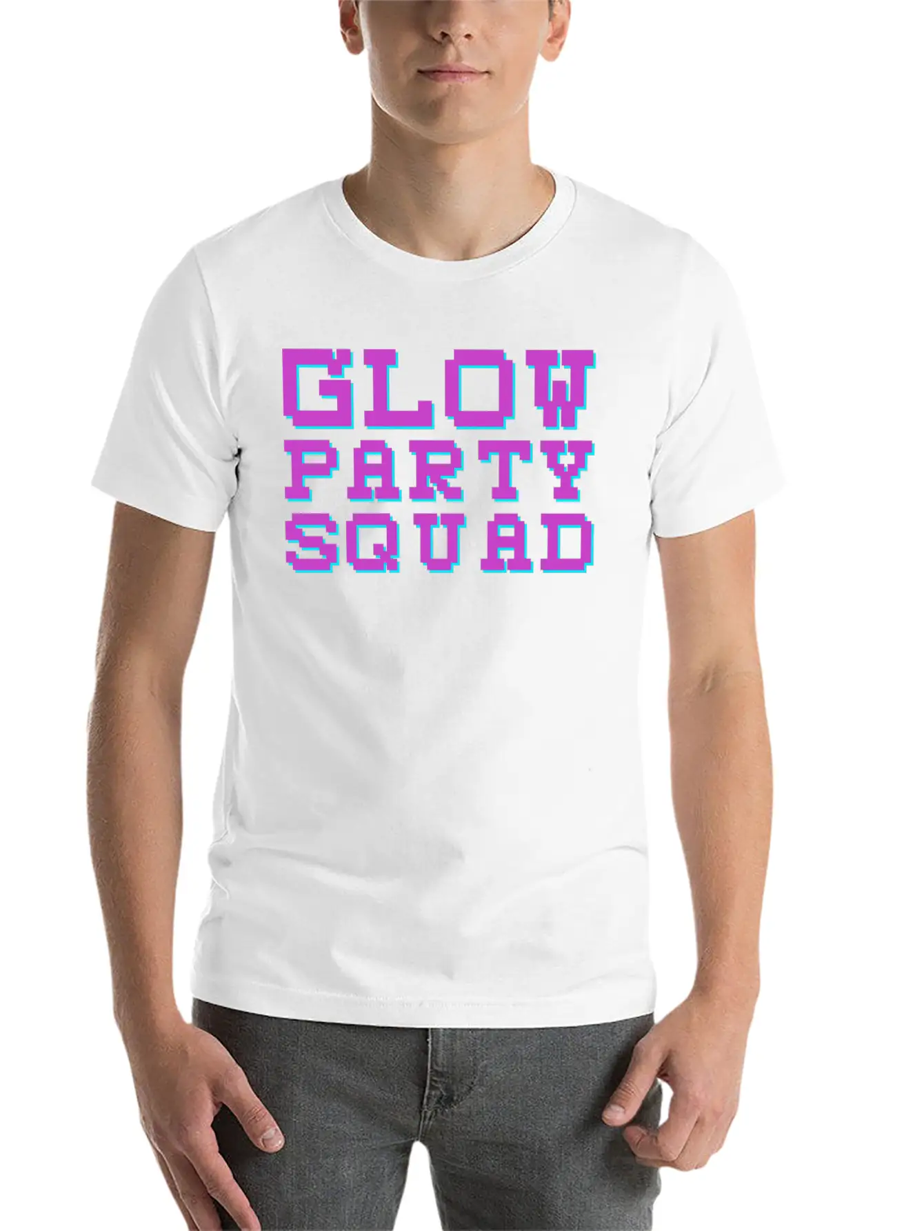 Techno EDM Glow Party Squad Essential Cotton Tee For Daily Outfits – Unisex Style