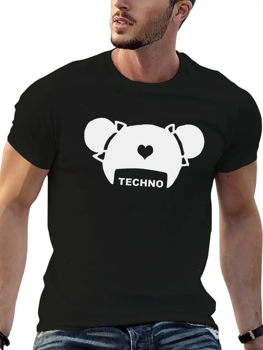 Techno Hair Underground Minimal Techno Minimal Breathable Soft Cotton T-Shirt – Timeless Casual Look