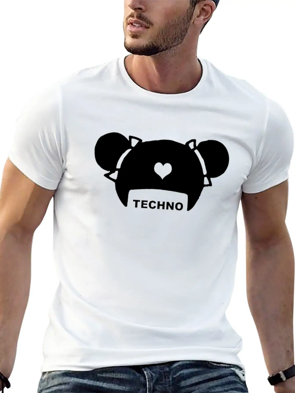 Techno Hair Underground Minimal Techno Minimal Breathable Soft Cotton T-Shirt – Timeless Casual Look