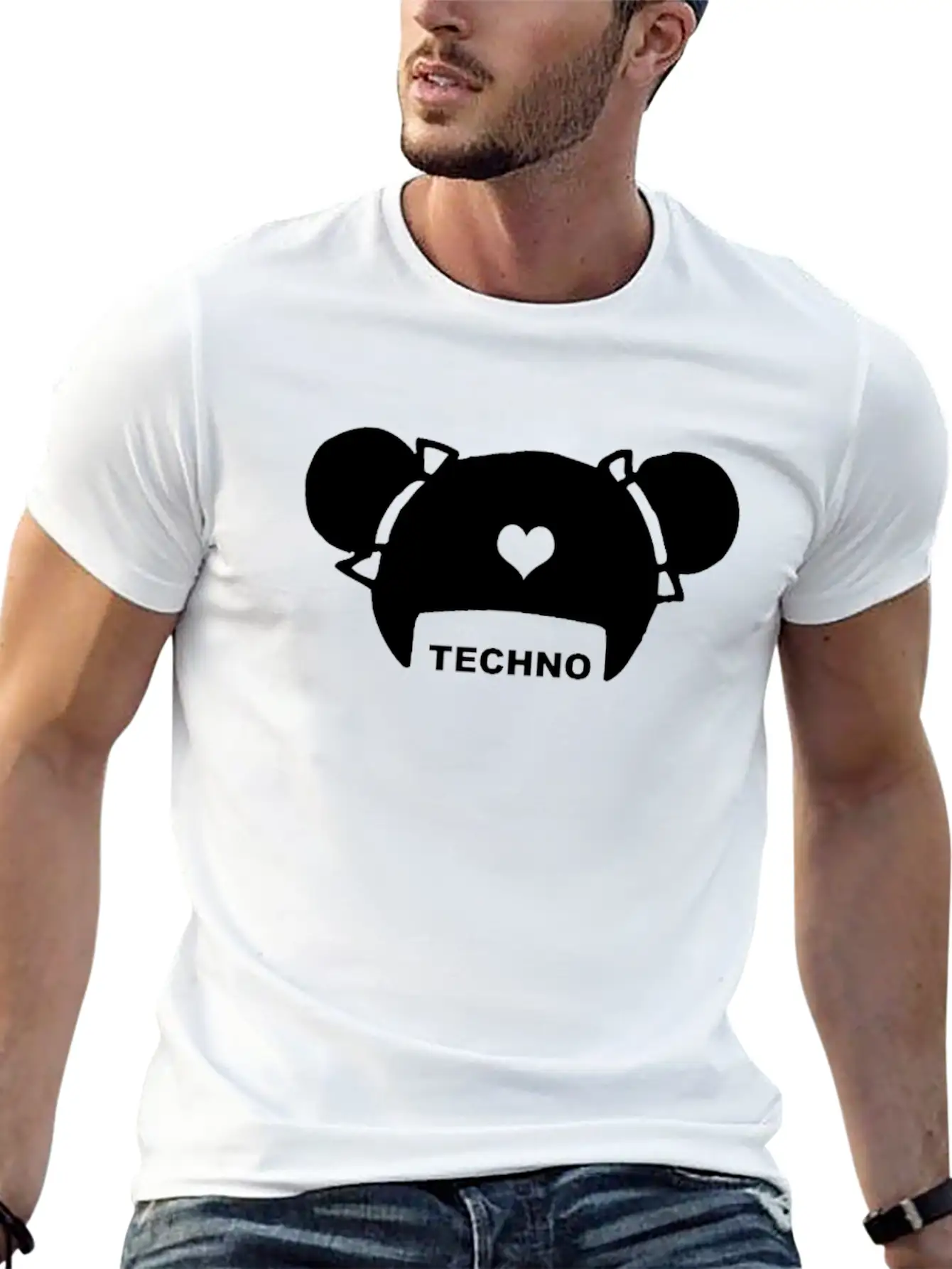 Techno Hair Underground Minimal Techno Minimal Breathable Soft Cotton T-Shirt – Timeless Casual Look