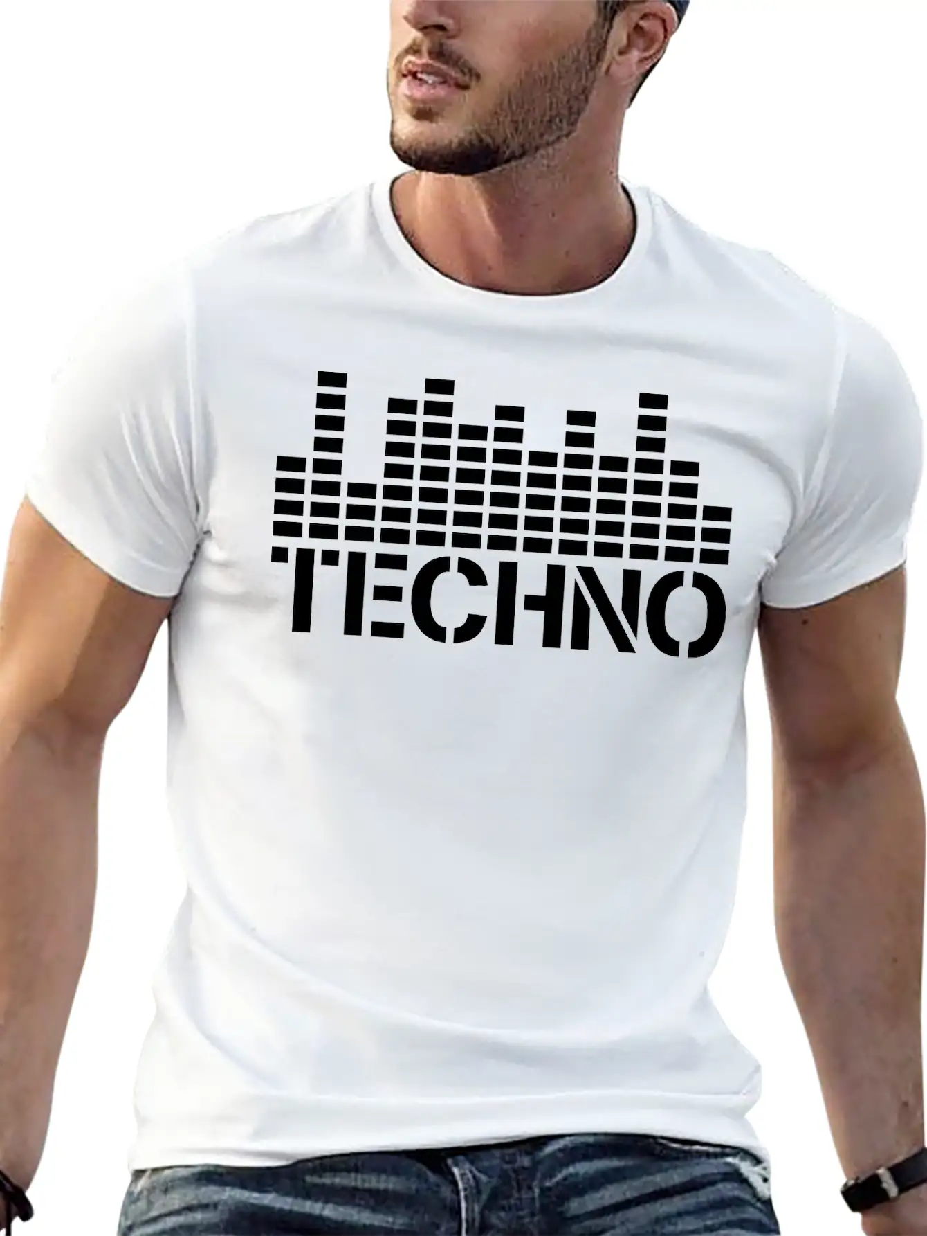 Techno Music Love Letters Quote Dance Party Logo Unisex Casual T-Shirt – Clean Design For Daily Comfort