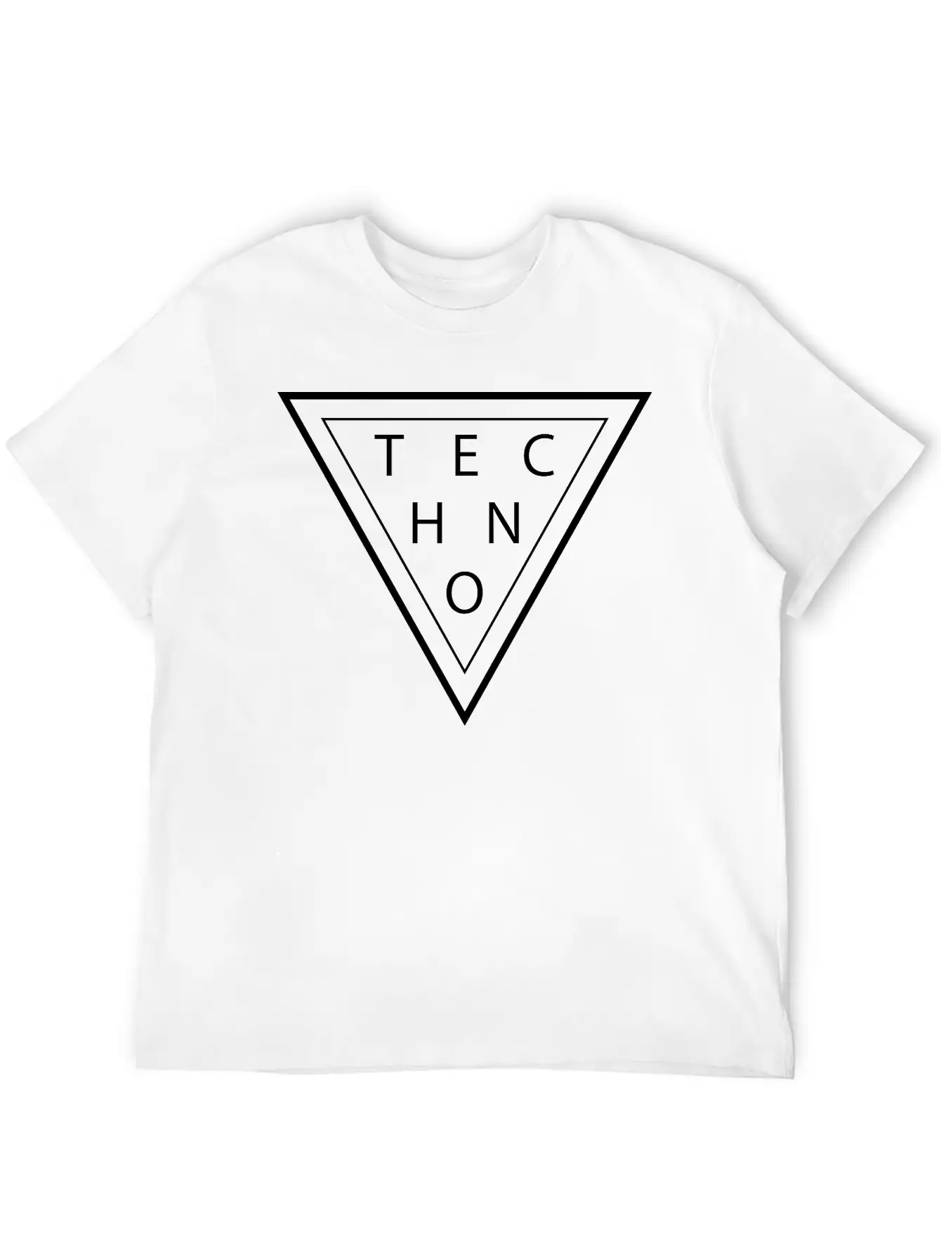 Techno Music Triangle Rave DJ Gifts Unisex Casual T-Shirt – Clean Design For Daily Comfort