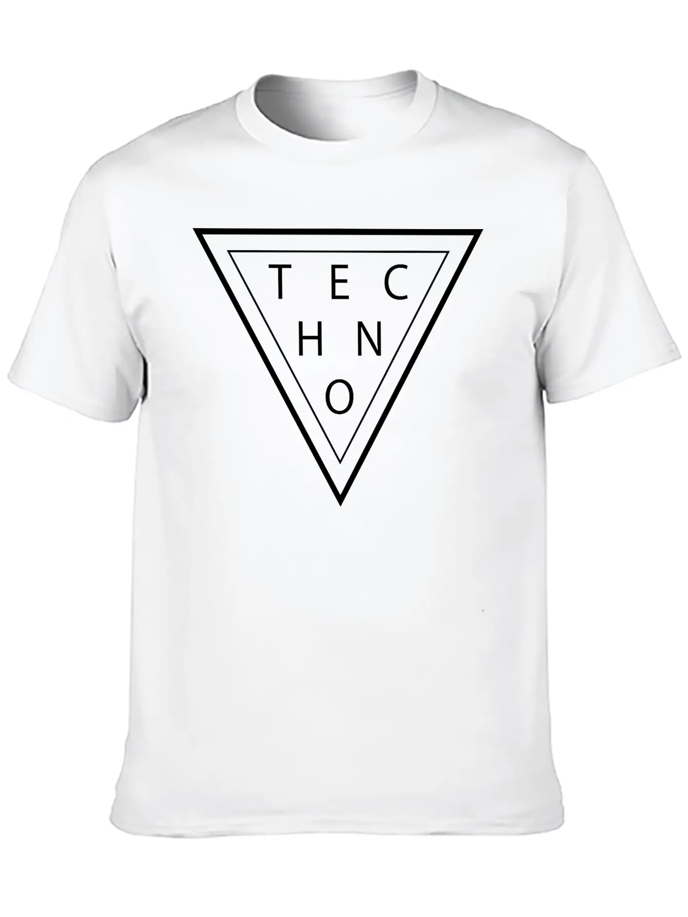 Techno Music Triangle Rave DJ Gifts Unisex Casual T-Shirt – Clean Design For Daily Comfort