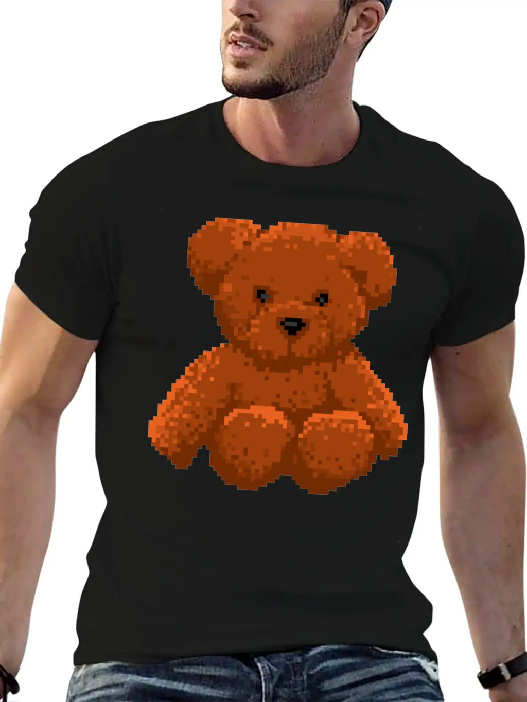 Teddy Bear 8 Bit Pixel Art Stylish Everyday T-Shirt – Unisex Basic Cotton Tee