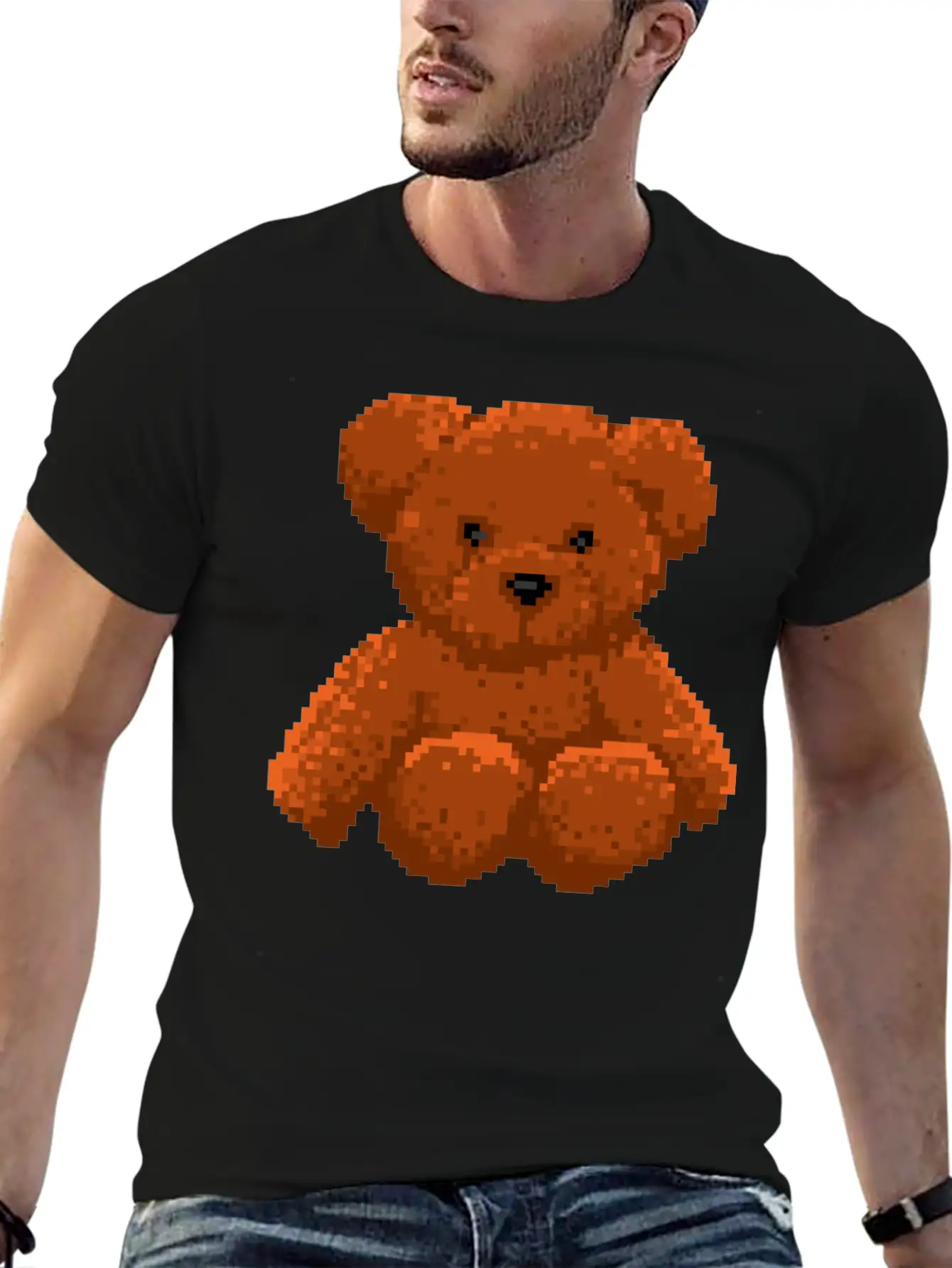 Teddy Bear 8 Bit Pixel Art Stylish Everyday T-Shirt – Unisex Basic Cotton Tee