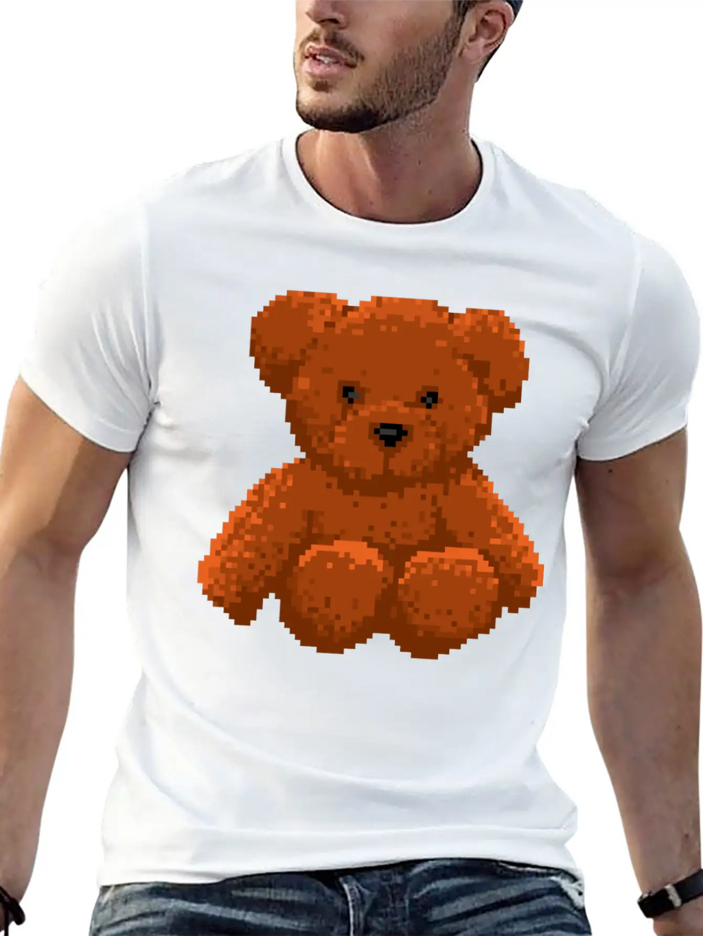 Teddy Bear 8 Bit Pixel Art Stylish Everyday T-Shirt – Unisex Basic Cotton Tee