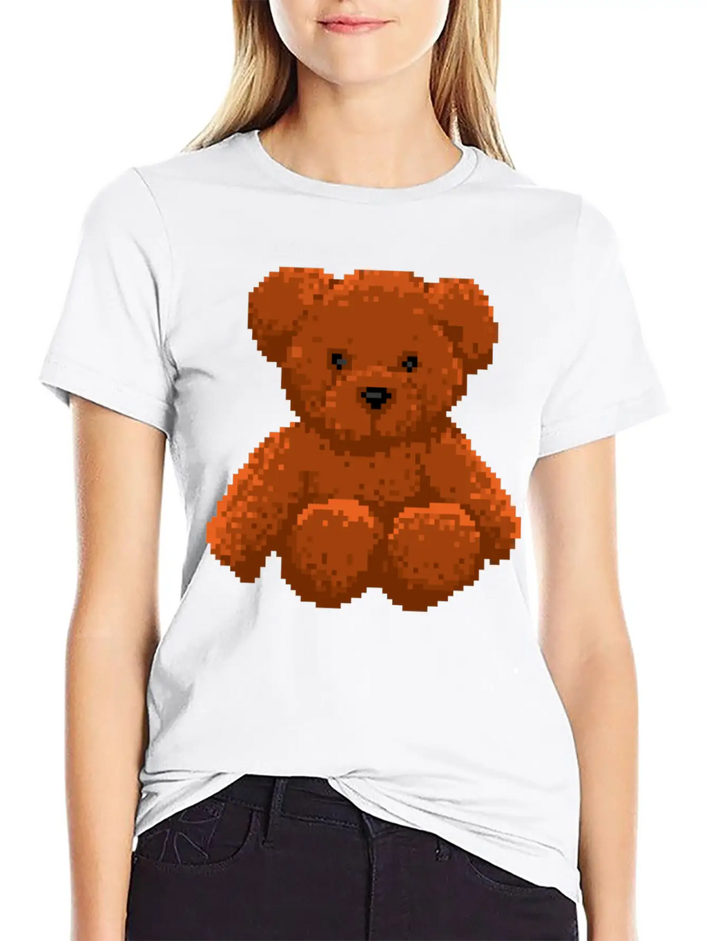 Teddy Bear 8 Bit Pixel Art Stylish Everyday T-Shirt – Unisex Basic Cotton Tee