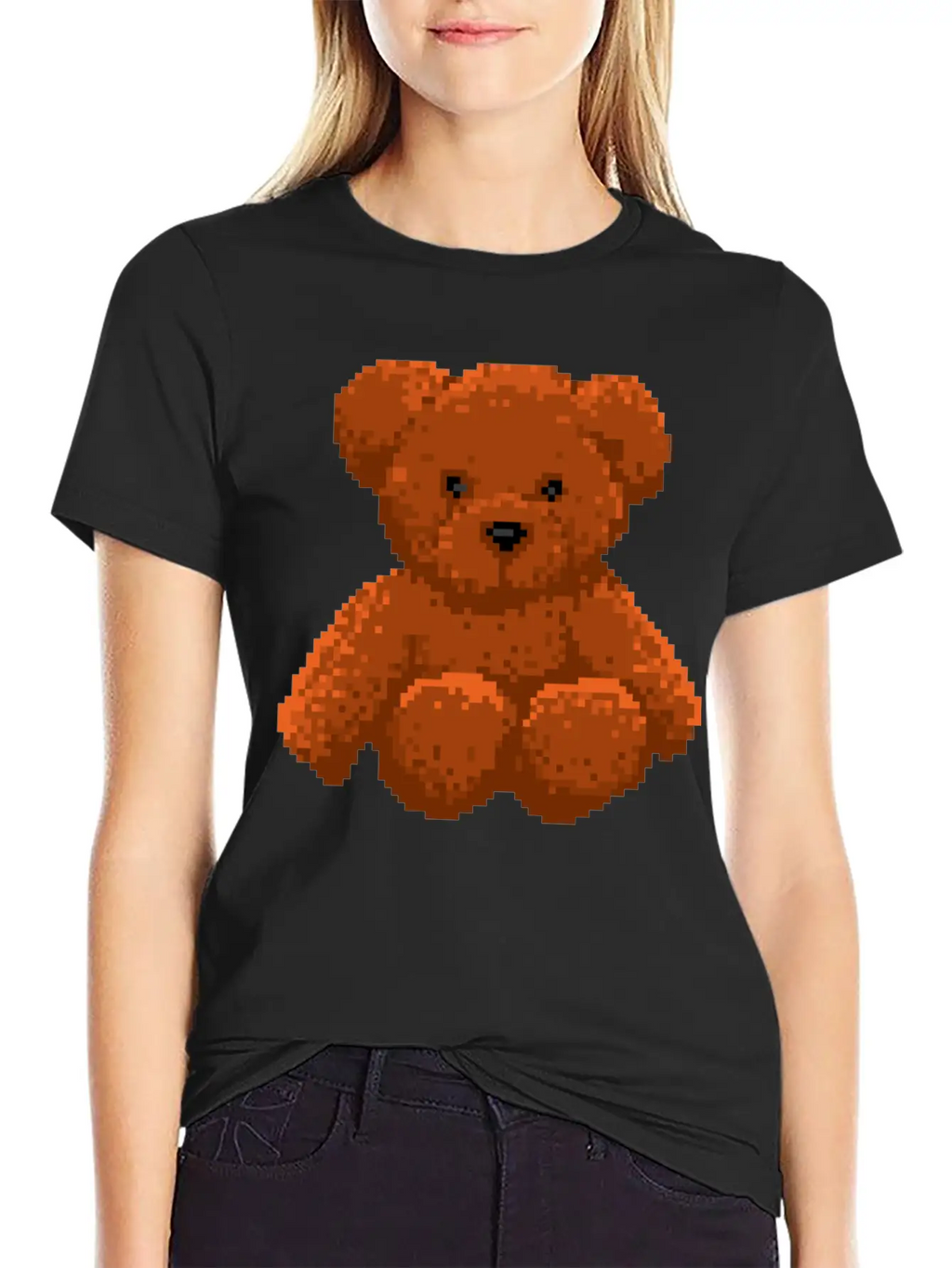 Teddy Bear 8 Bit Pixel Art Stylish Everyday T-Shirt – Unisex Basic Cotton Tee
