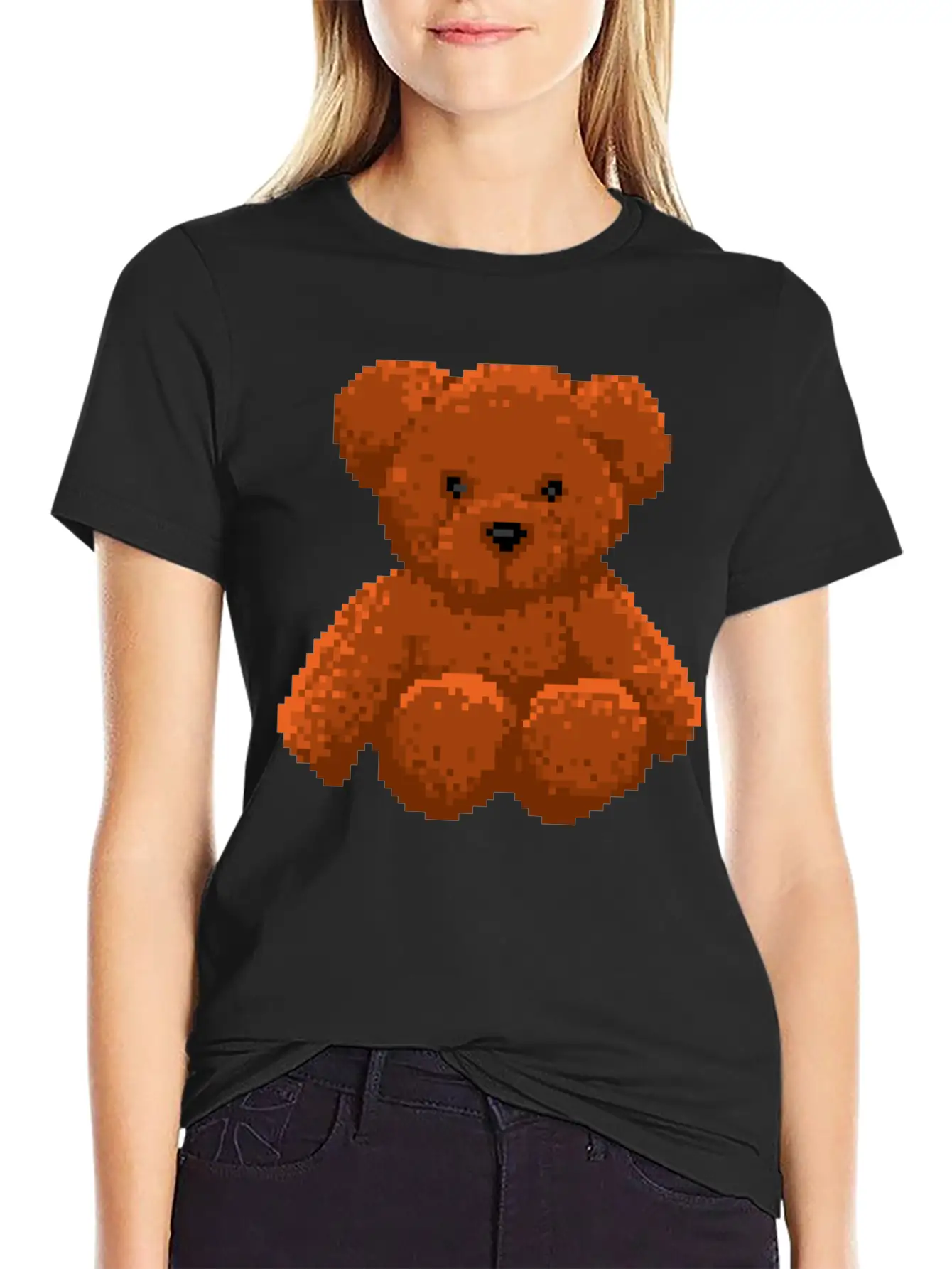 Teddy Bear 8 Bit Pixel Art Stylish Everyday T-Shirt – Unisex Basic Cotton Tee