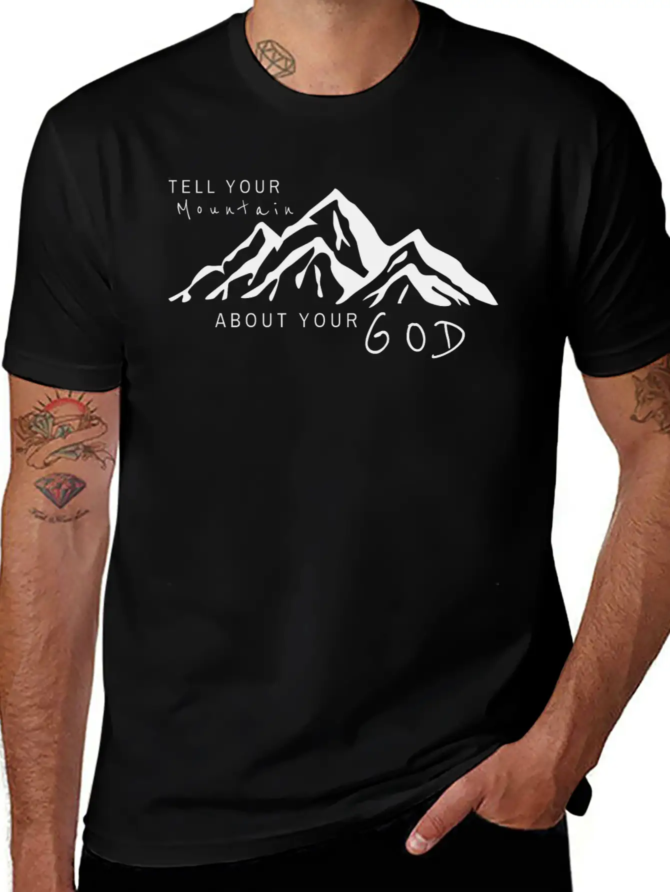 Tell Your Mountain About Your God Breathable Soft Cotton T-Shirt – Timeless Casual Look