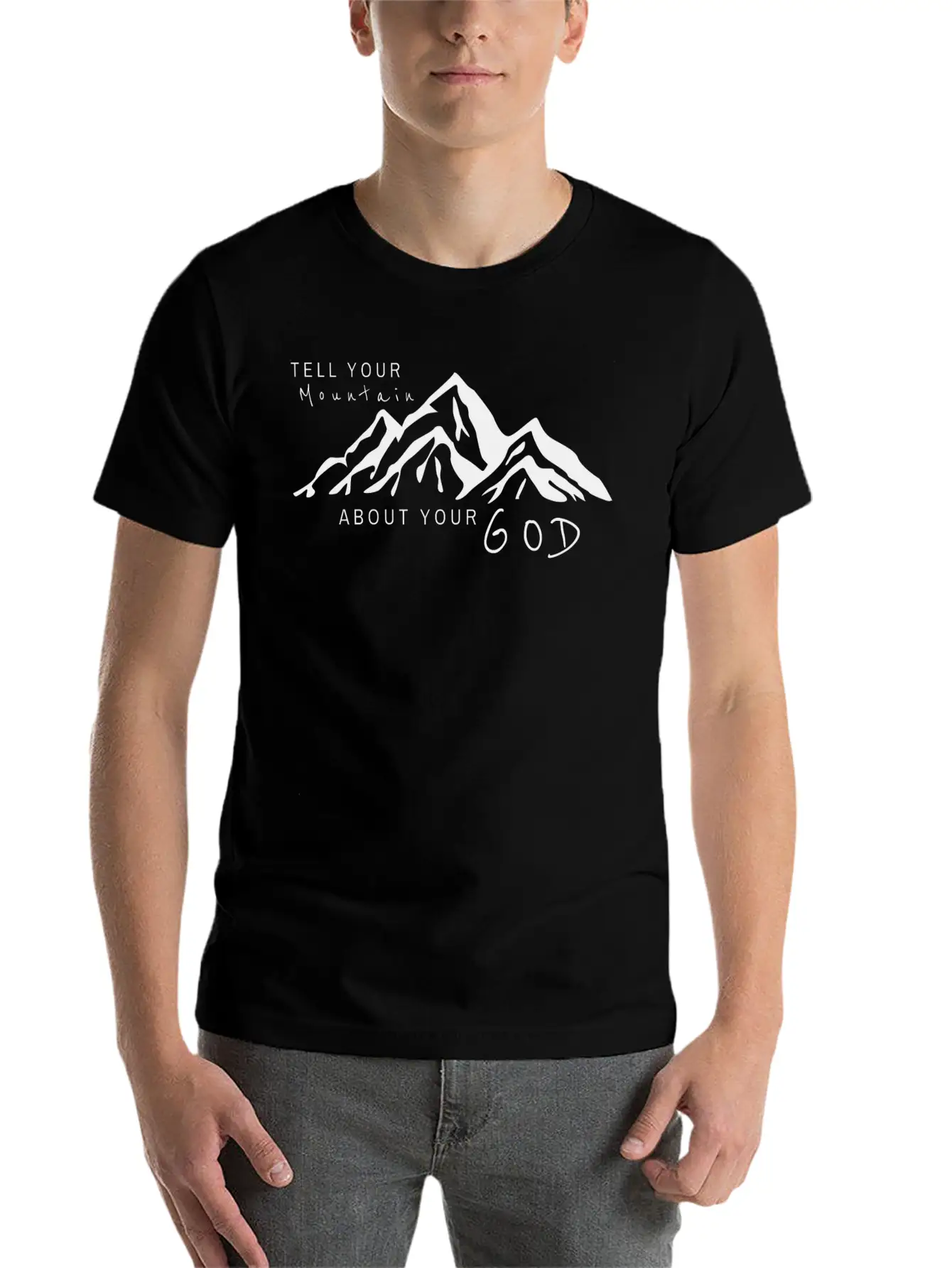 Tell Your Mountain About Your God Breathable Soft Cotton T-Shirt – Timeless Casual Look