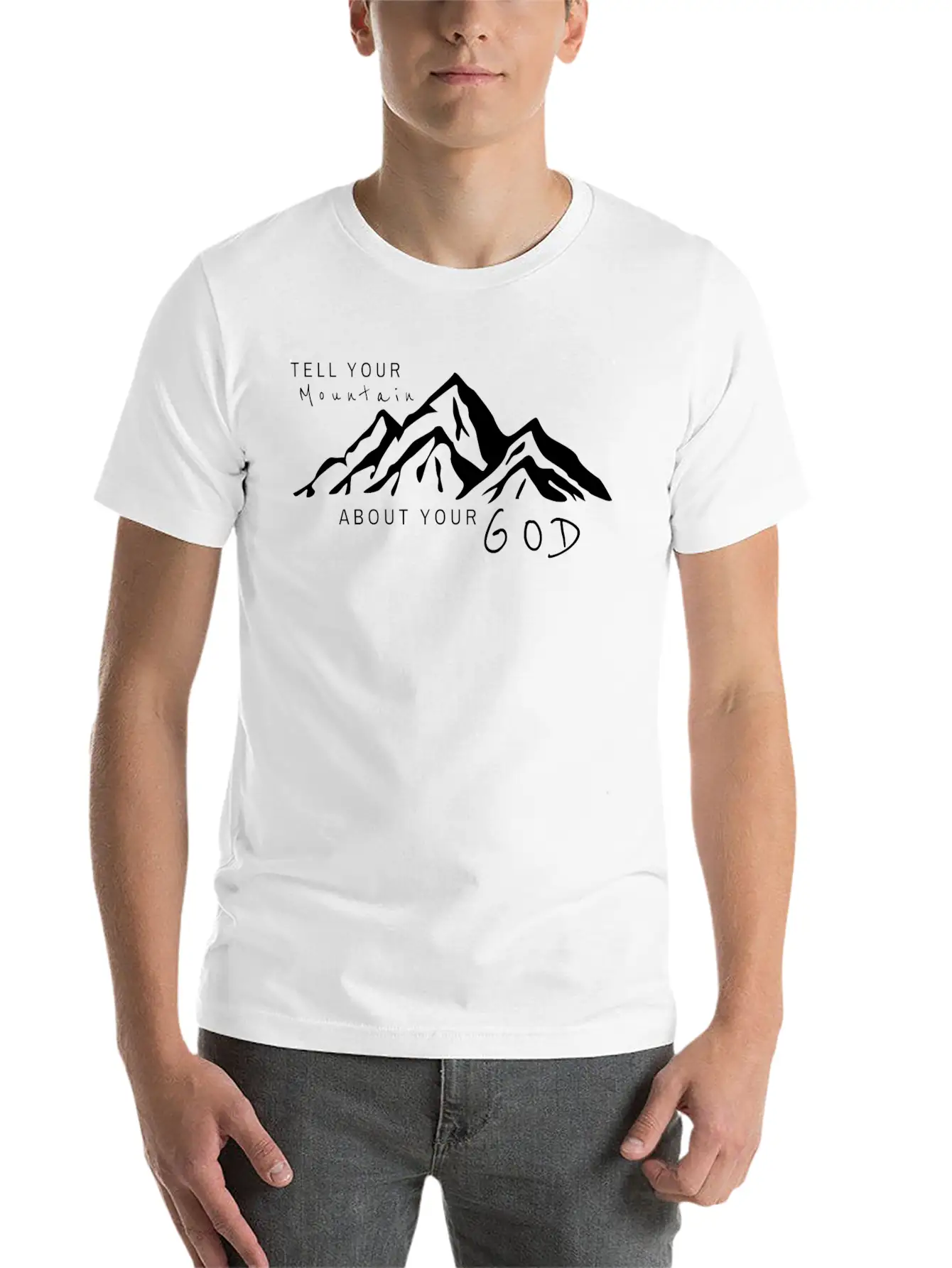 Tell Your Mountain About Your God Breathable Soft Cotton T-Shirt – Timeless Casual Look