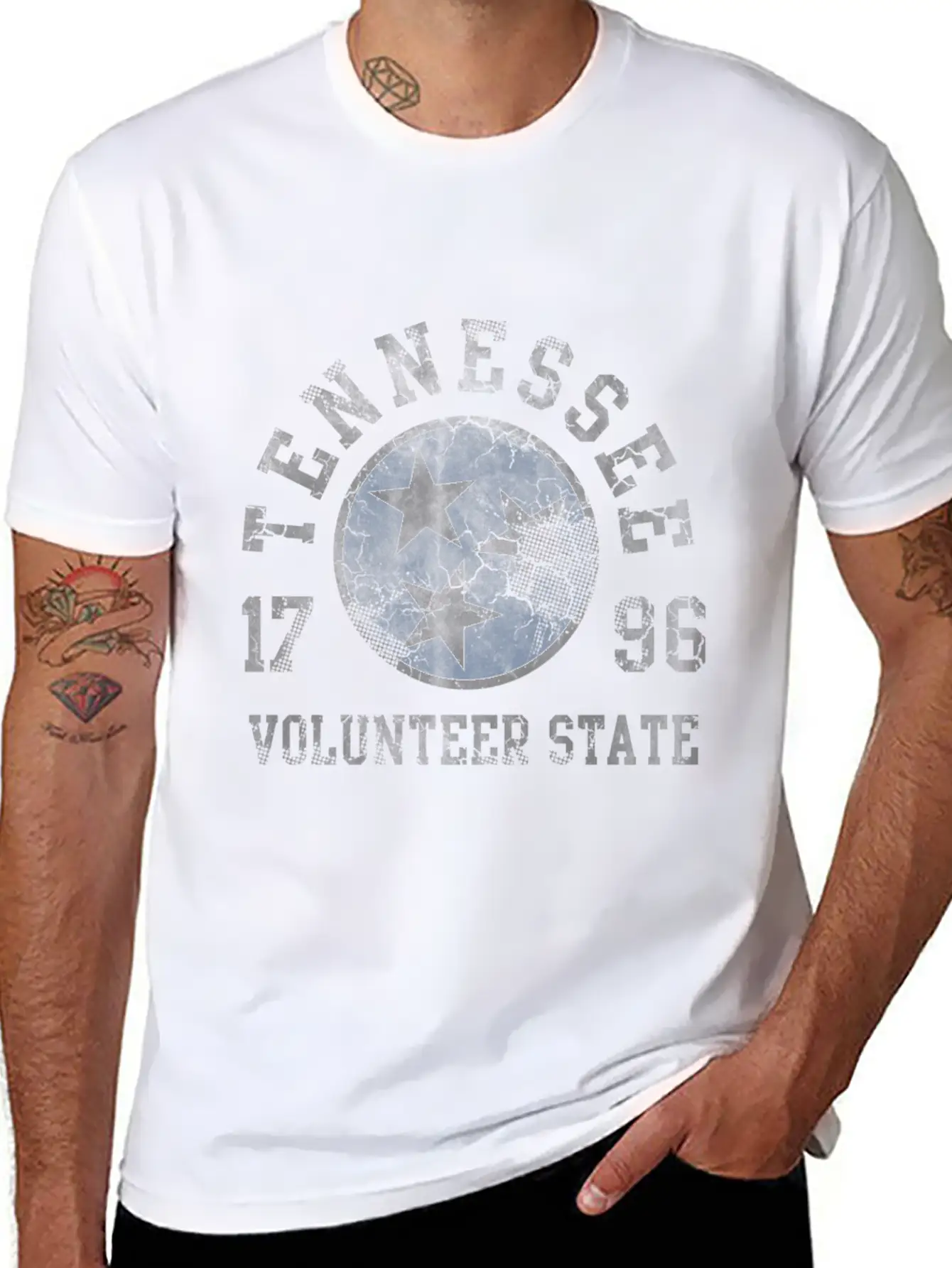 Tennessee Volunteer State Flag Fade Unisex Casual T-Shirt – Clean Design For Daily Comfort