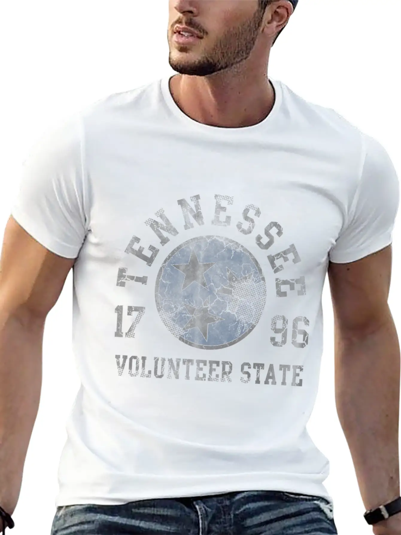 Tennessee Volunteer State Flag Fade Unisex Casual T-Shirt – Clean Design For Daily Comfort