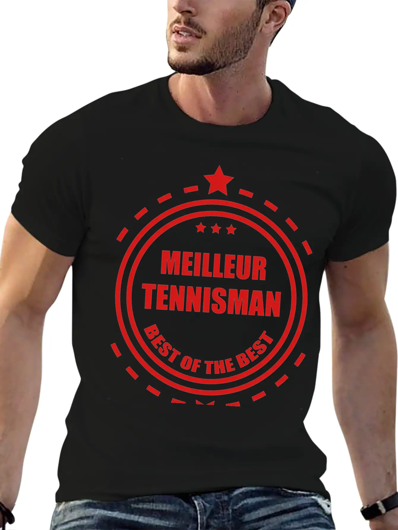 Tennis Tennisman Sport Ball Match Fun Unisex Short Sleeve Soft Cotton T-Shirt – Casual Everyday Wear