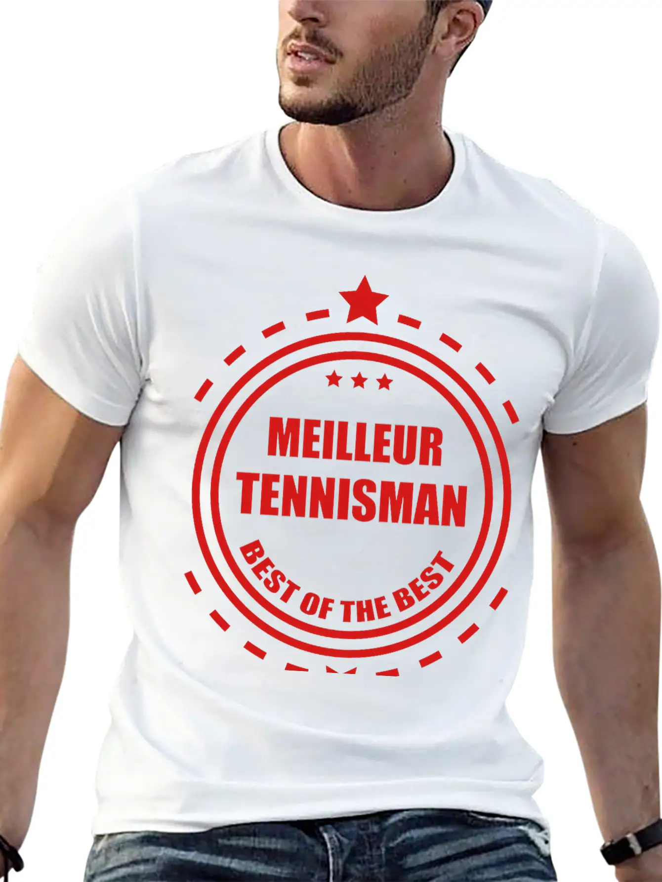 Tennis Tennisman Sport Ball Match Fun Unisex Short Sleeve Soft Cotton T-Shirt – Casual Everyday Wear