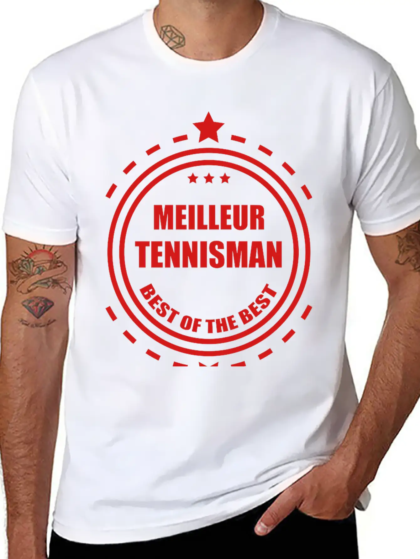 Tennis Tennisman Sport Ball Match Fun Unisex Short Sleeve Soft Cotton T-Shirt – Casual Everyday Wear