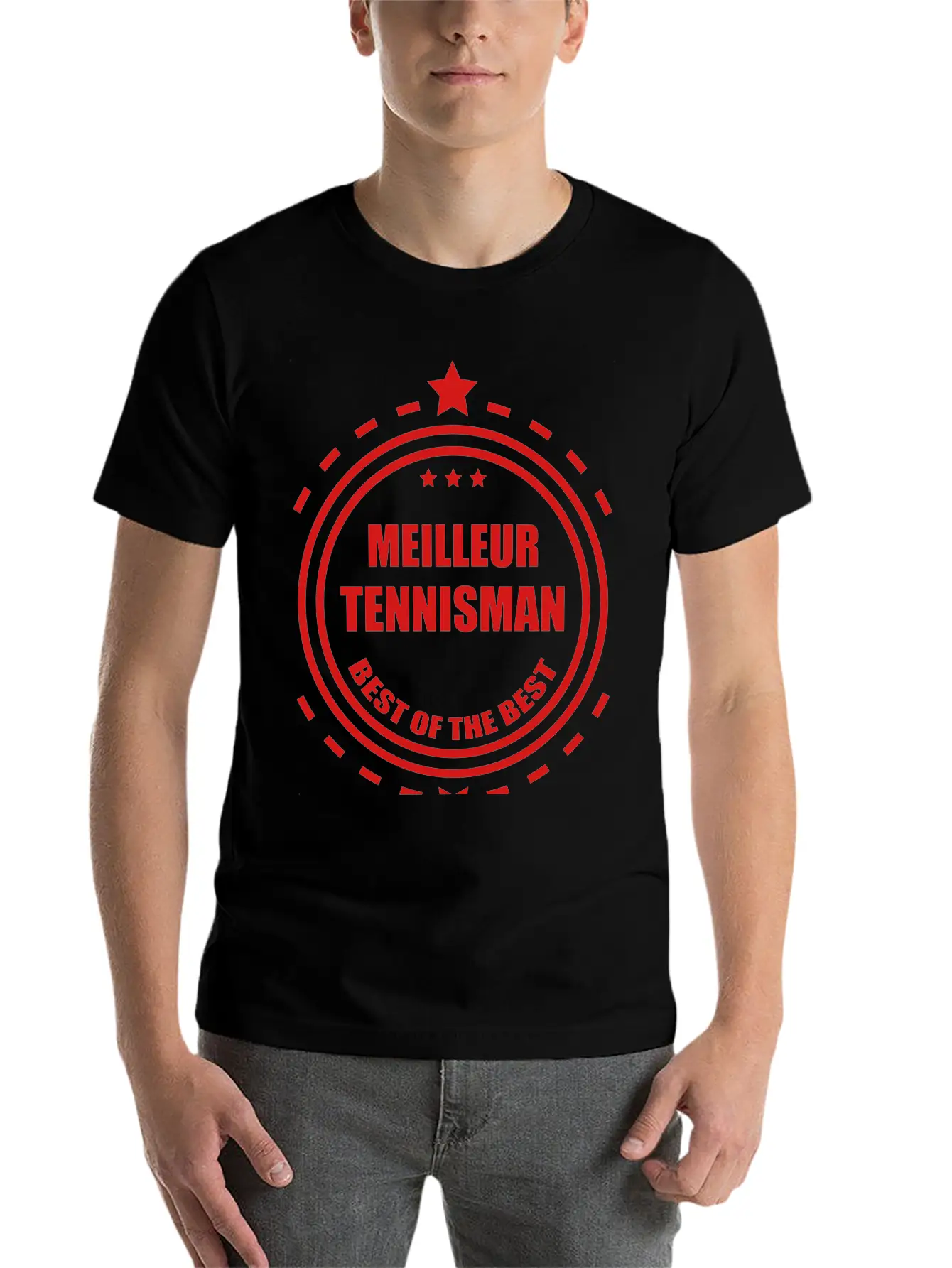 Tennis Tennisman Sport Ball Match Fun Unisex Short Sleeve Soft Cotton T-Shirt – Casual Everyday Wear