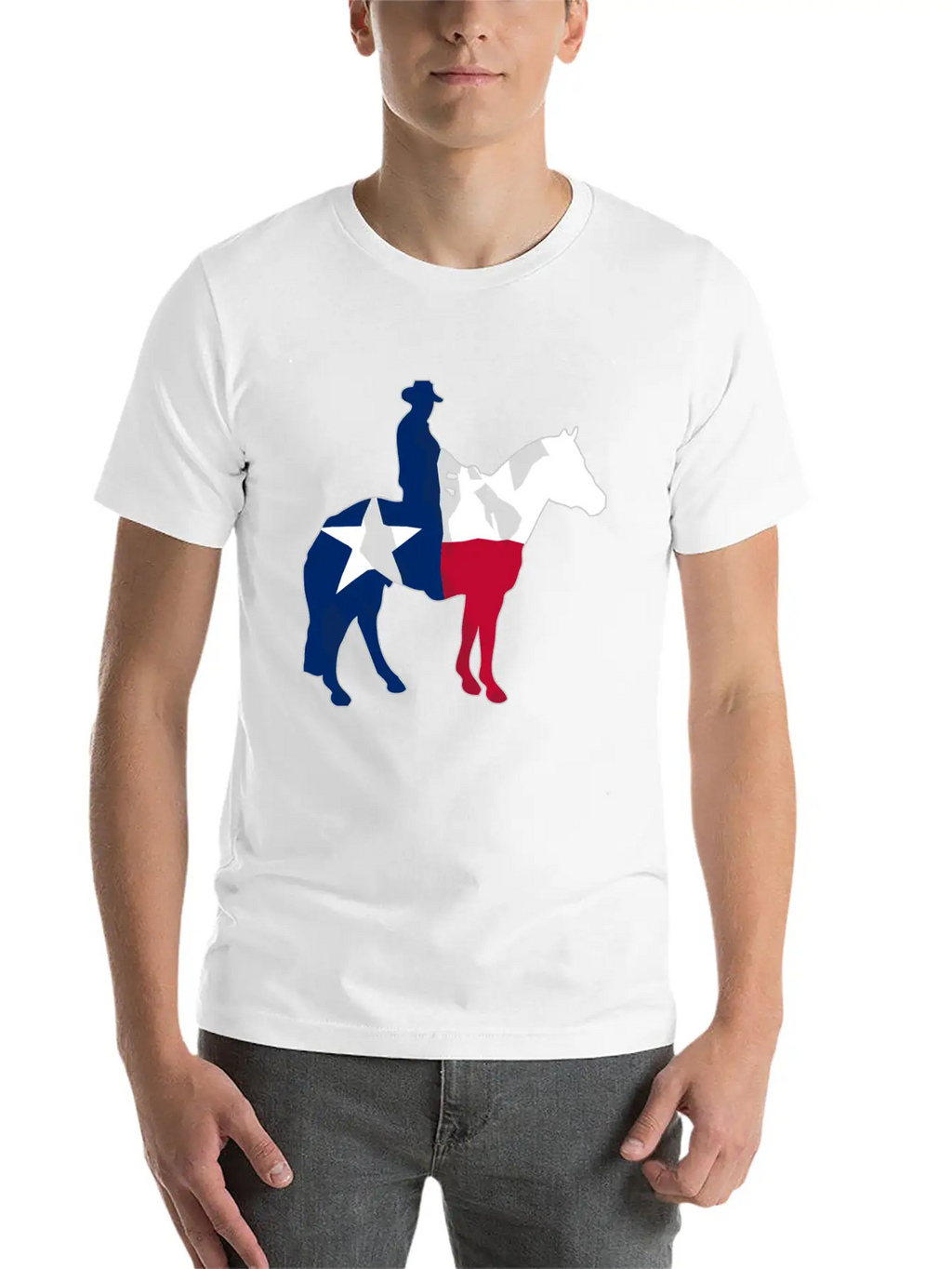 Texas Cowboy Flag Essential Cotton Tee For Daily Outfits – Unisex Style