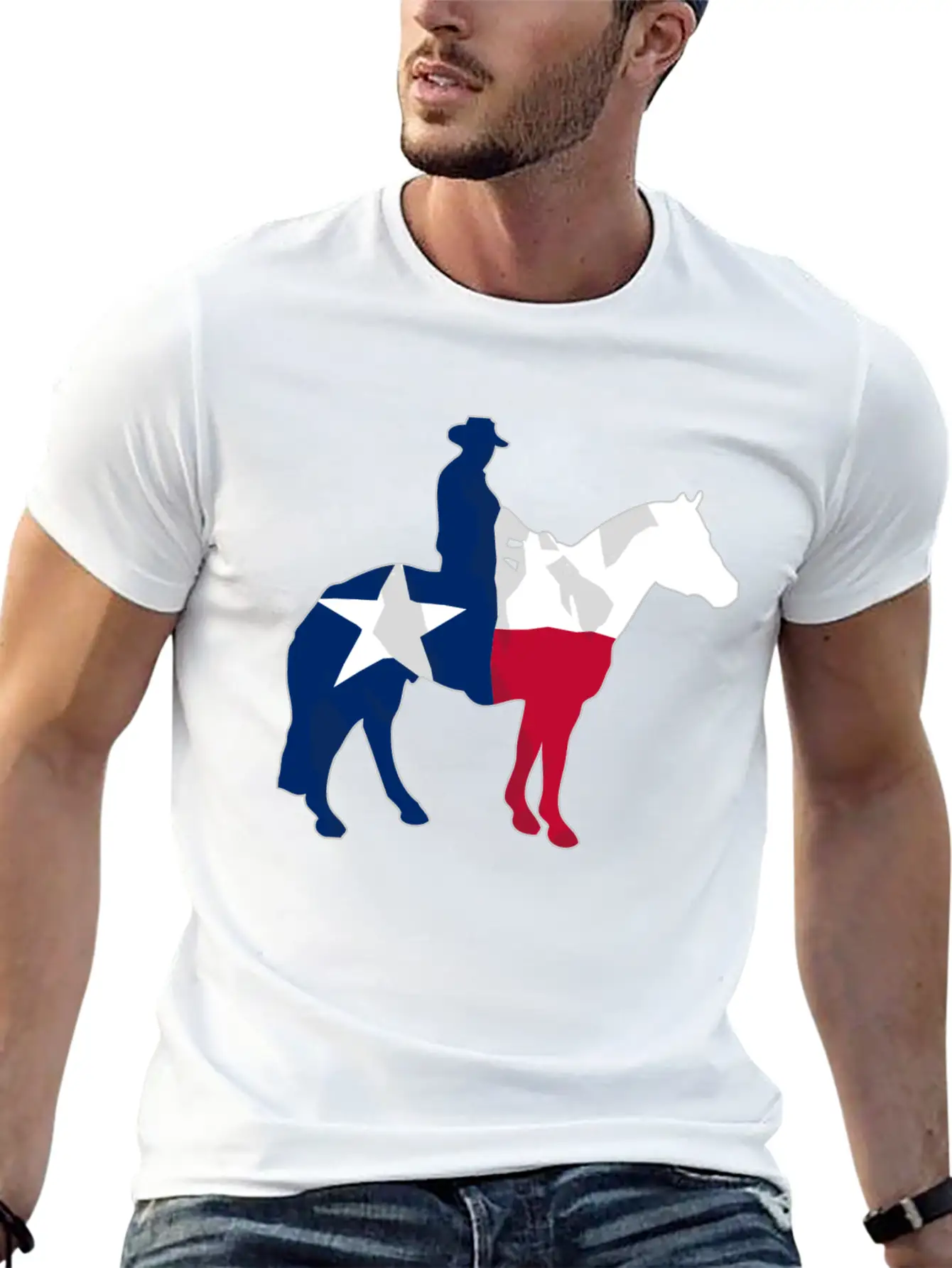 Texas Cowboy Flag Essential Cotton Tee For Daily Outfits – Unisex Style