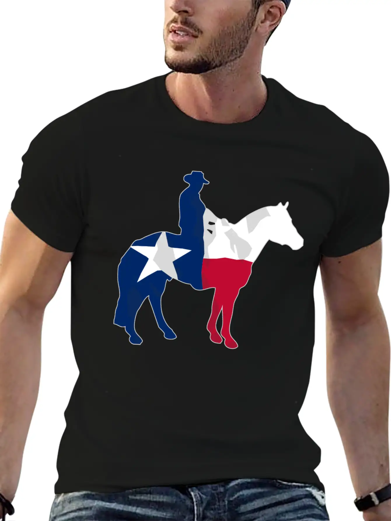 Texas Cowboy Flag Essential Cotton Tee For Daily Outfits – Unisex Style