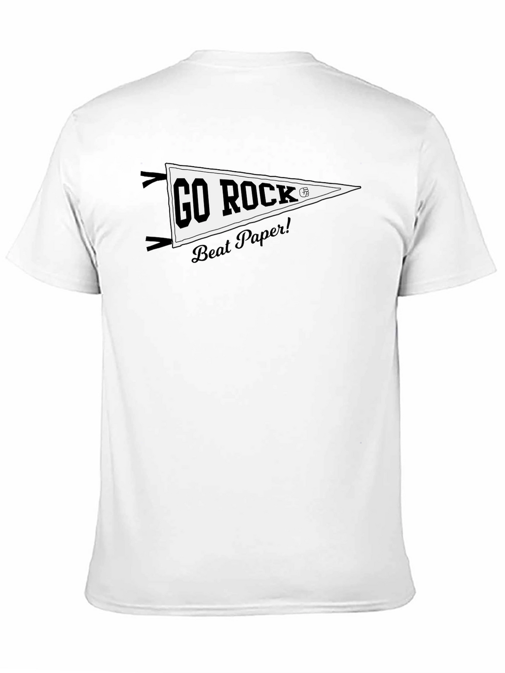 Go Rock Beat Paper! Black Graphic T-Shirt