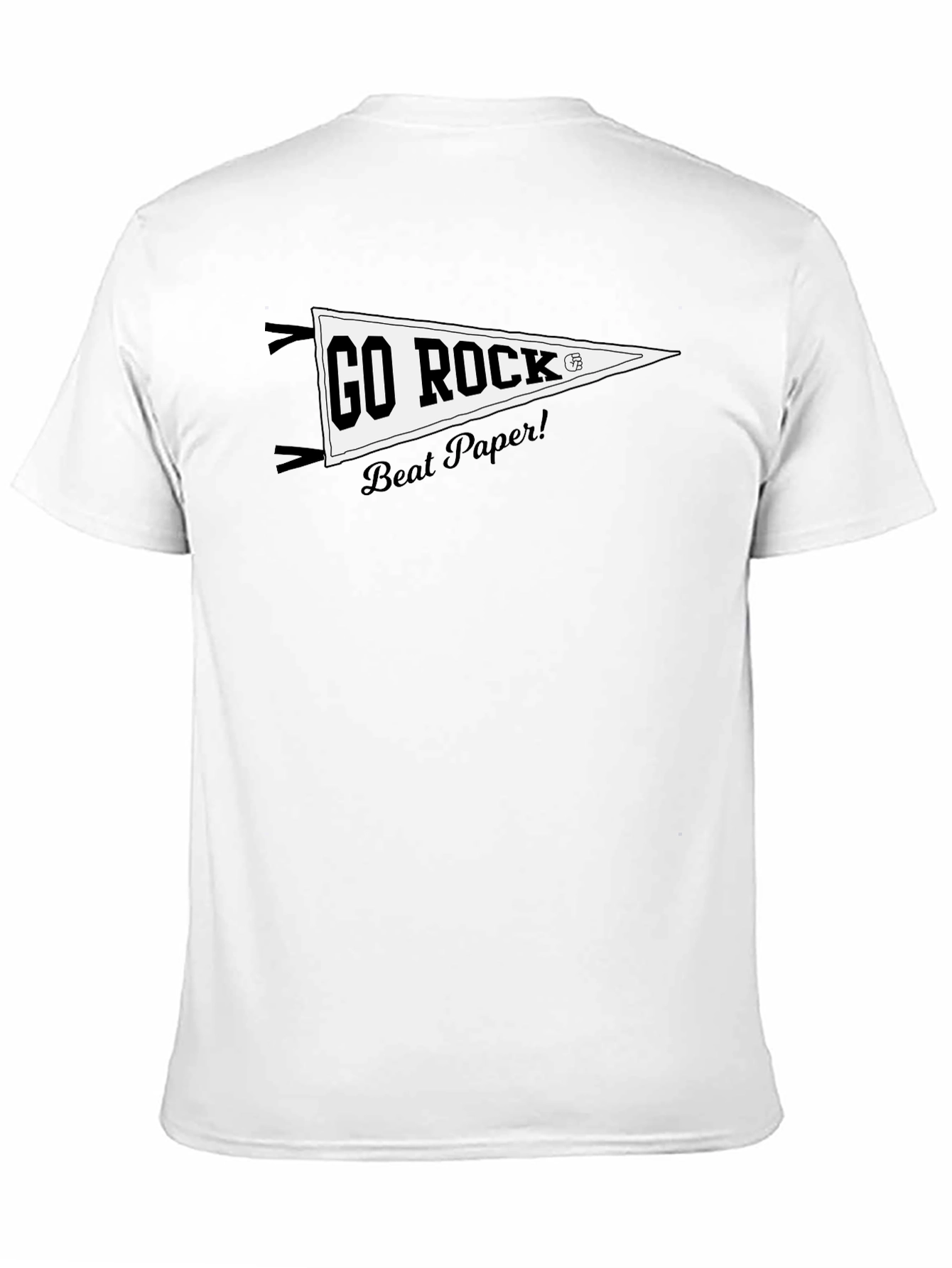 Go Rock Beat Paper! Black Graphic T-Shirt