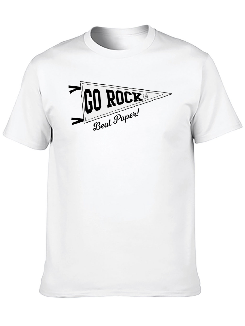 Go Rock Beat Paper! Black Graphic T-Shirt