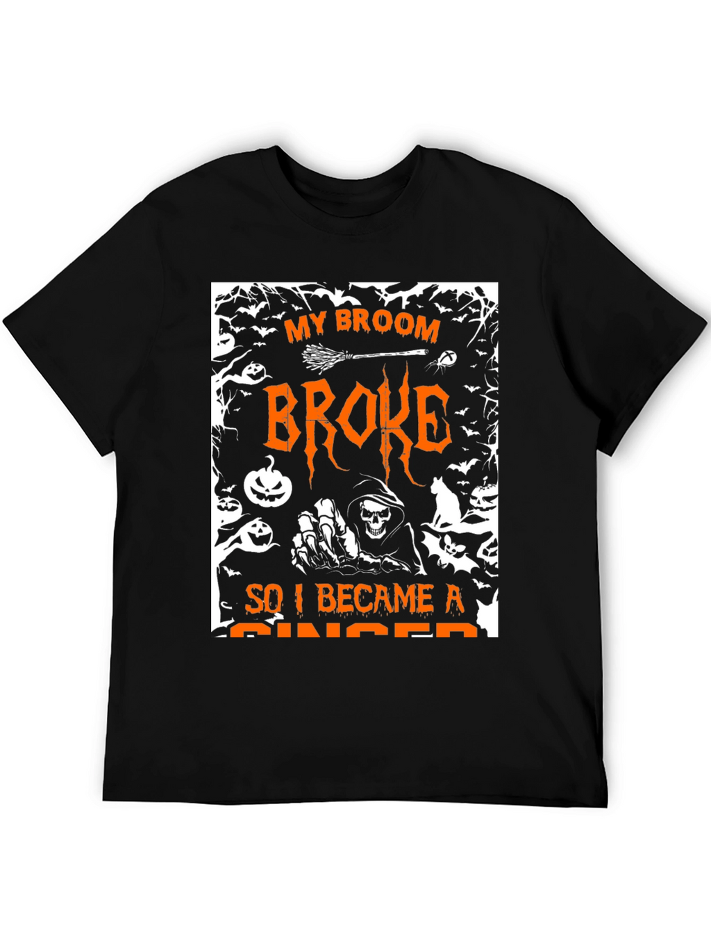 Halloween My Broom Broke Graphic T-Shirt