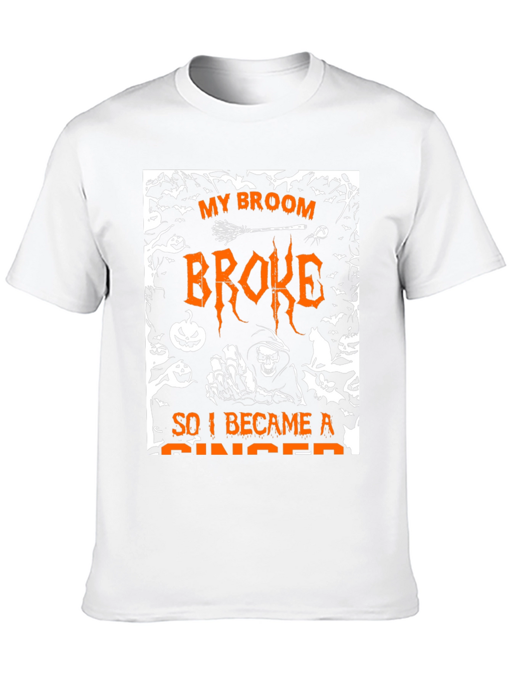 Halloween My Broom Broke Graphic T-Shirt