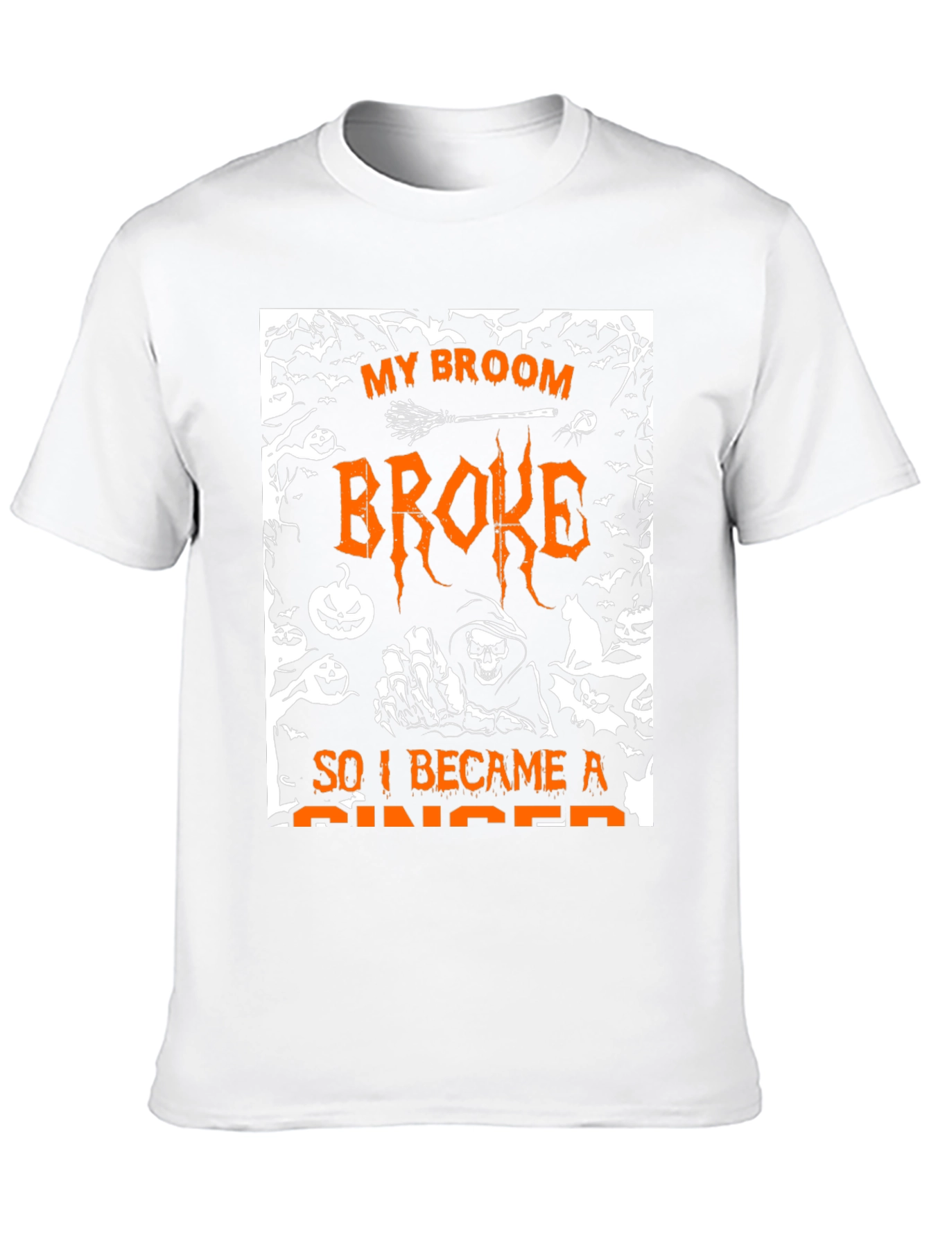 Halloween My Broom Broke Graphic T-Shirt