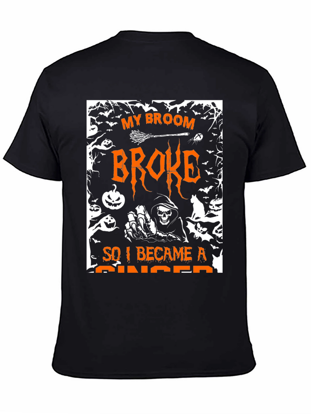 Halloween My Broom Broke Graphic T-Shirt