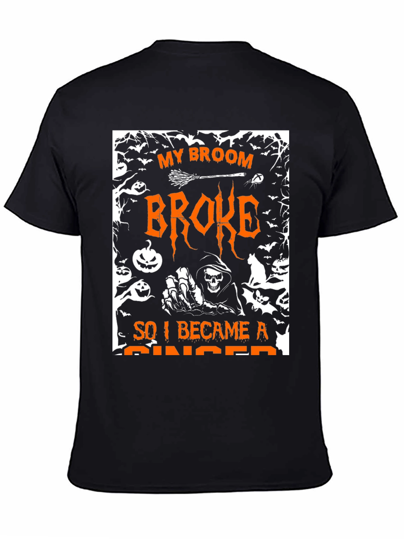 Halloween My Broom Broke Graphic T-Shirt