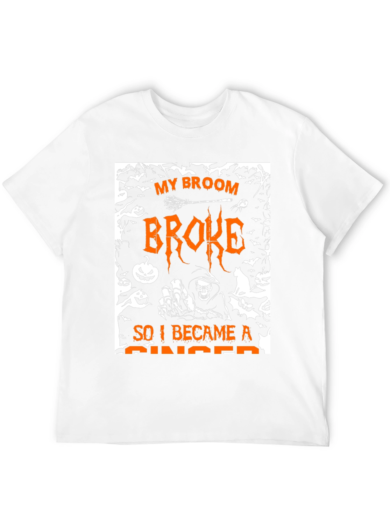 Halloween My Broom Broke Graphic T-Shirt