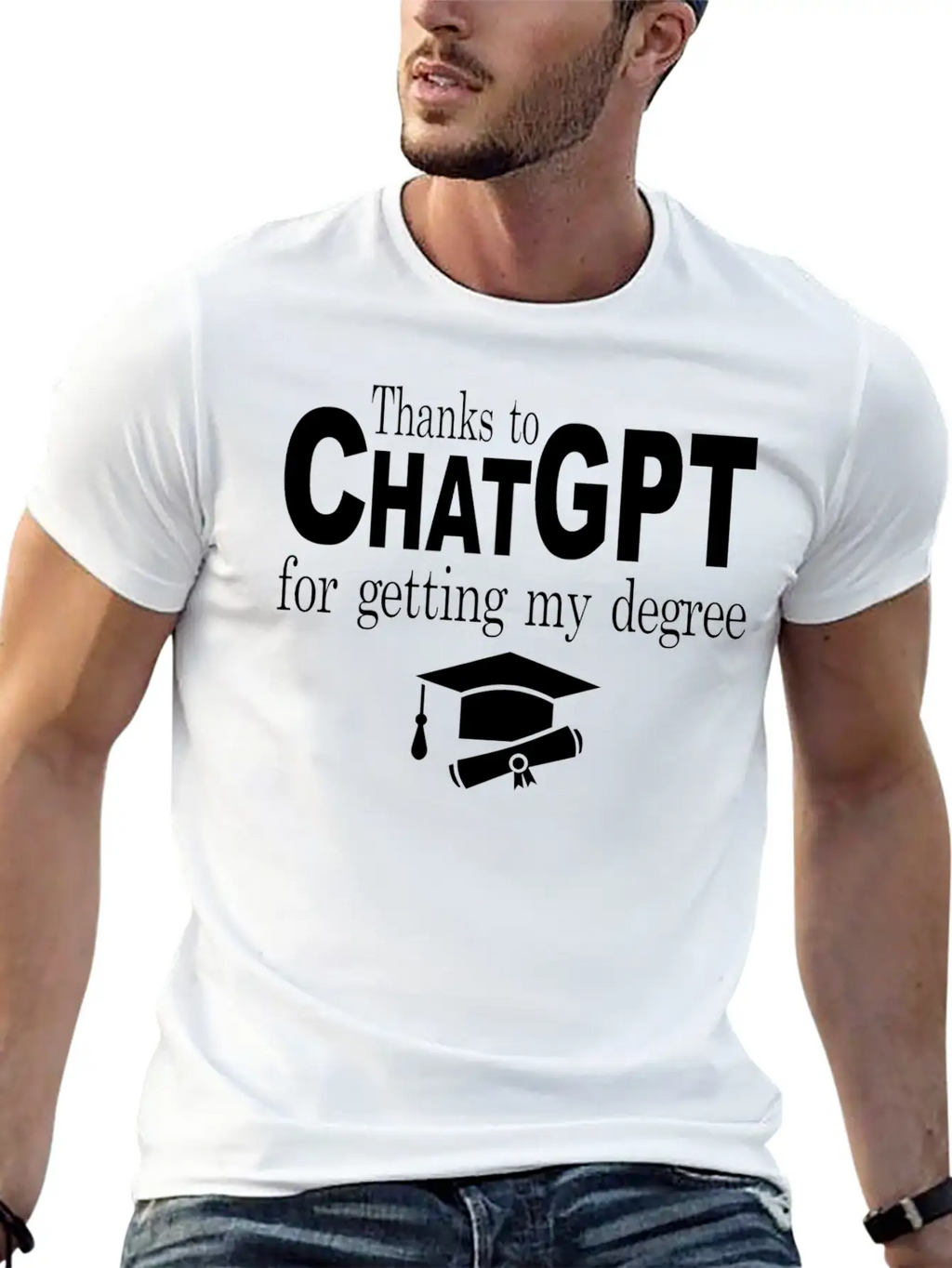 Thanks To Chatgpt For Getting My Degree Unisex Short Sleeve Soft Cotton T-Shirt – Casual Everyday Wear