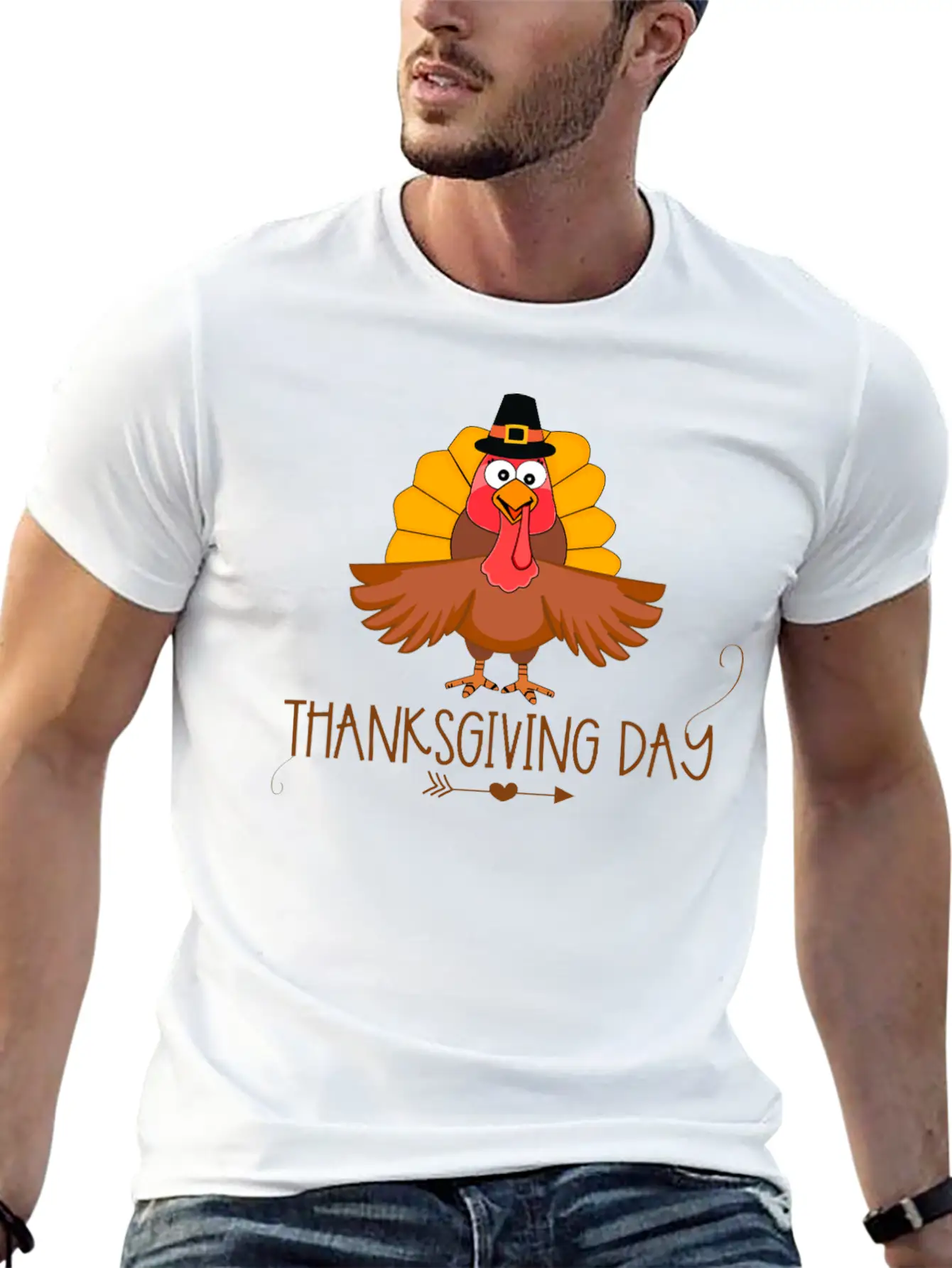 Thanksgiving Day Classic Fit Graphic Tee For Daily Comfort – Unisex Cotton Shirt